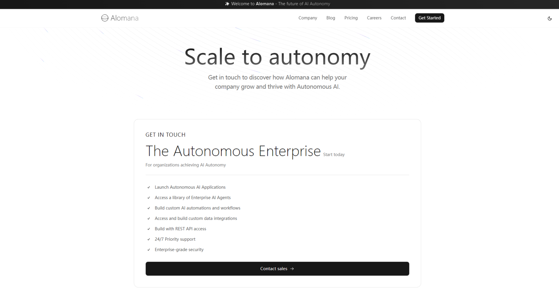 Alomana定价与方案页面