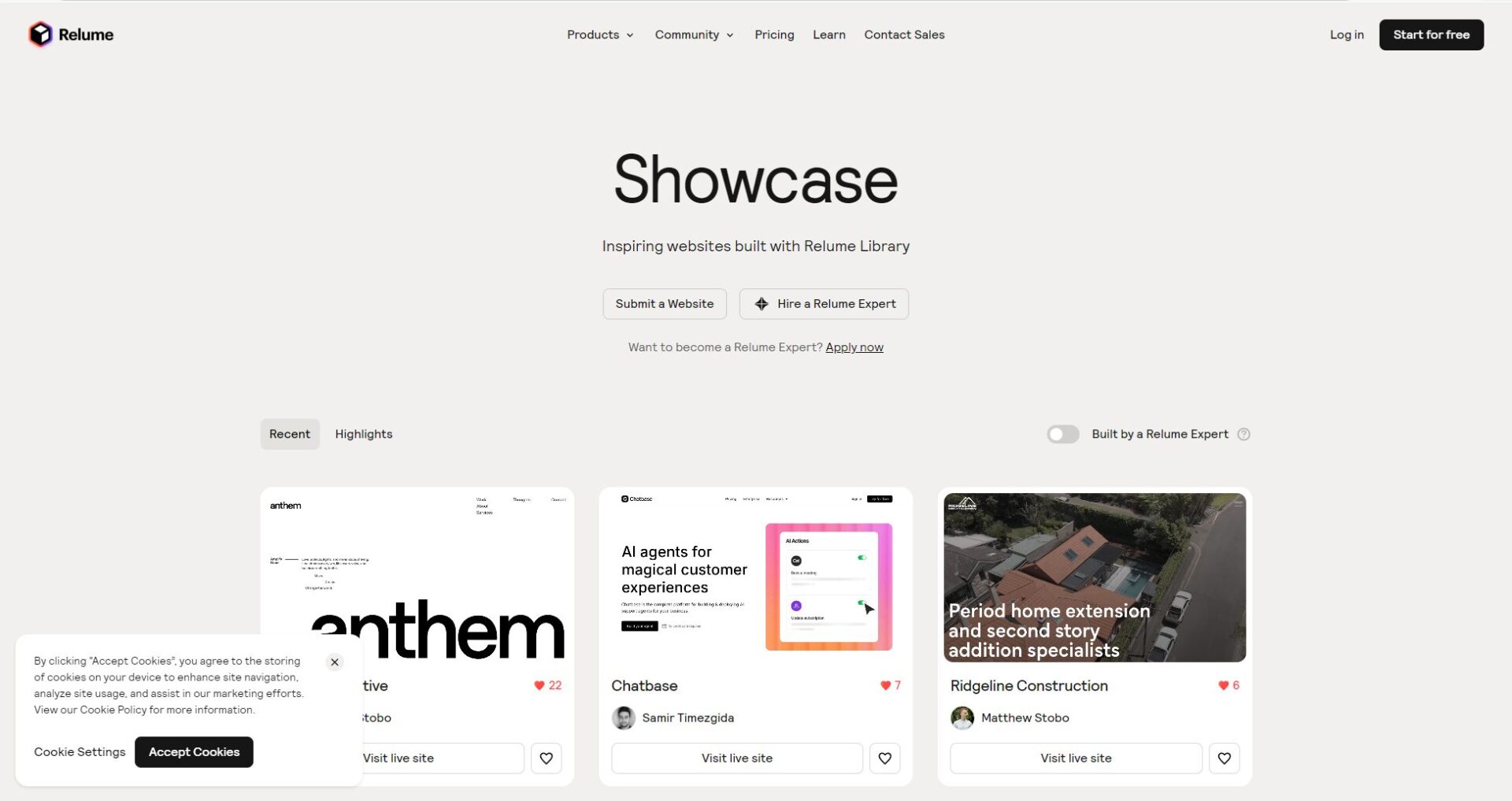 relume ai案例展示