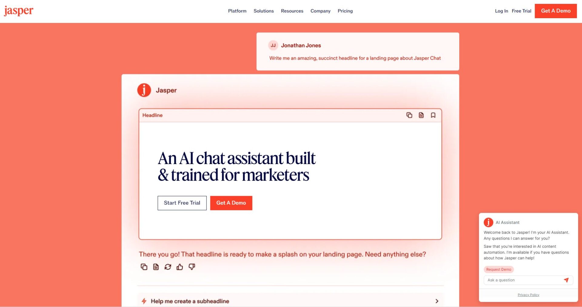 jasper chat官网截图