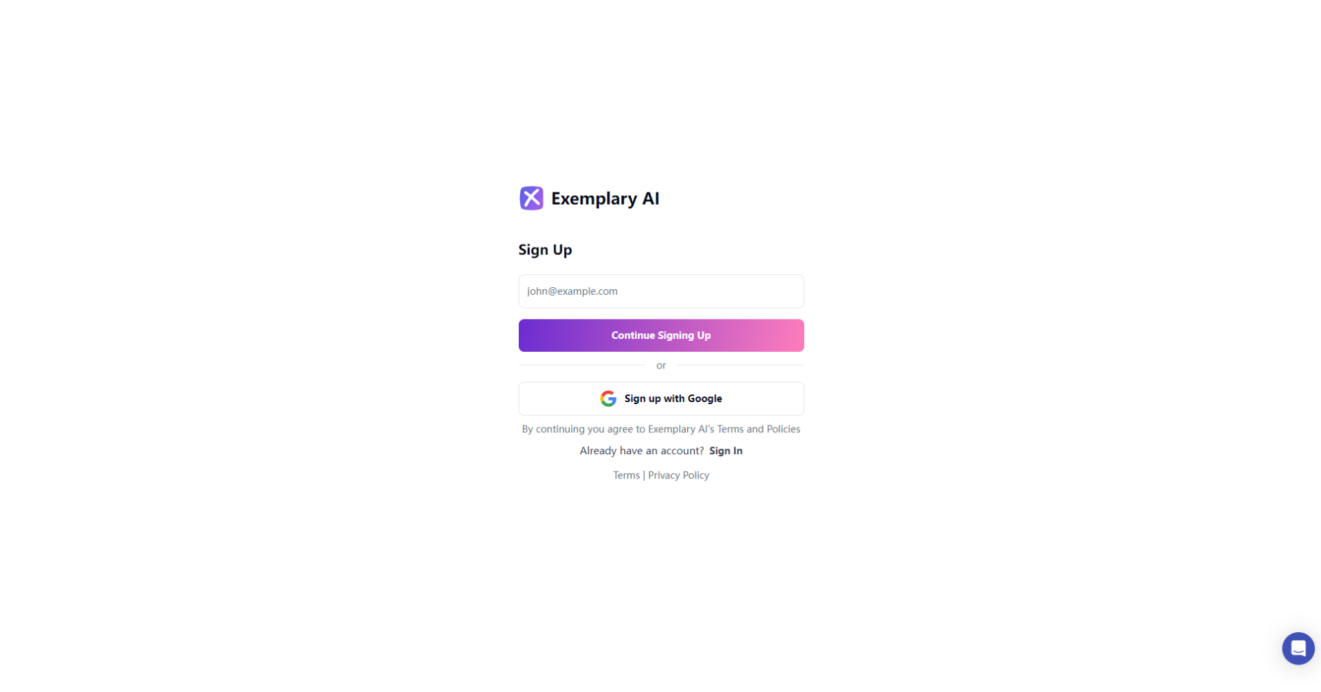 Exemplary AI官网注册