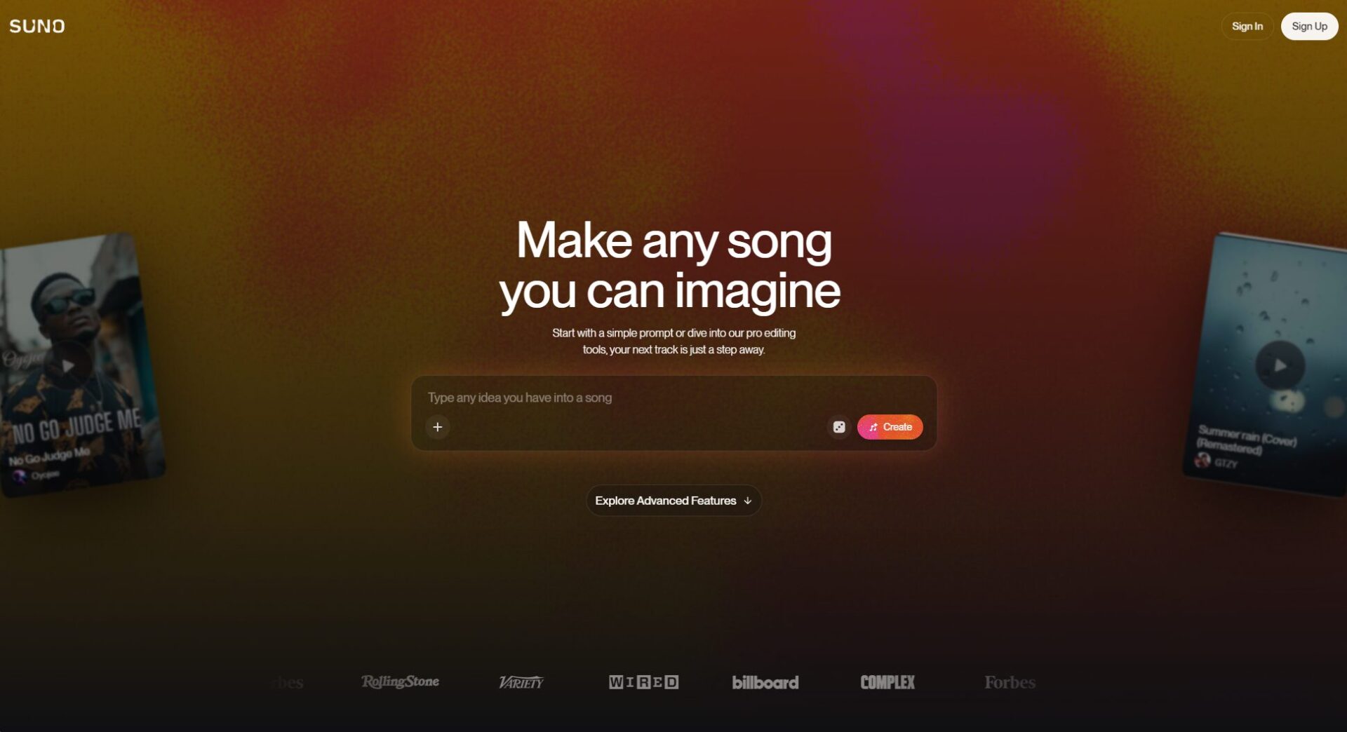 Suno AI音乐生成界面