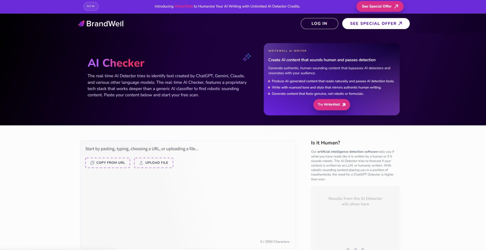 Content at Scale AI Detector官网首页