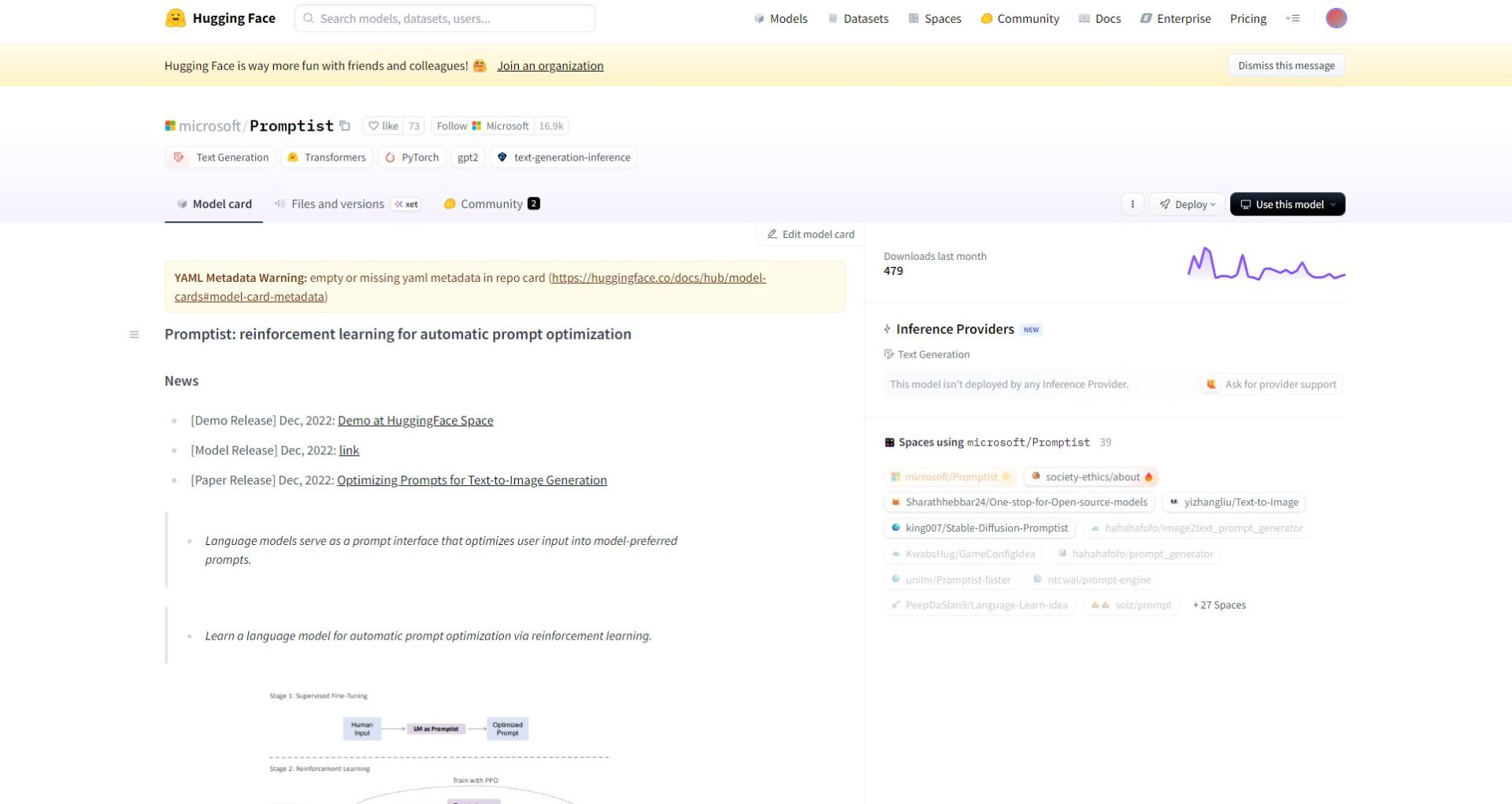 Promptist by HuggingFace界面