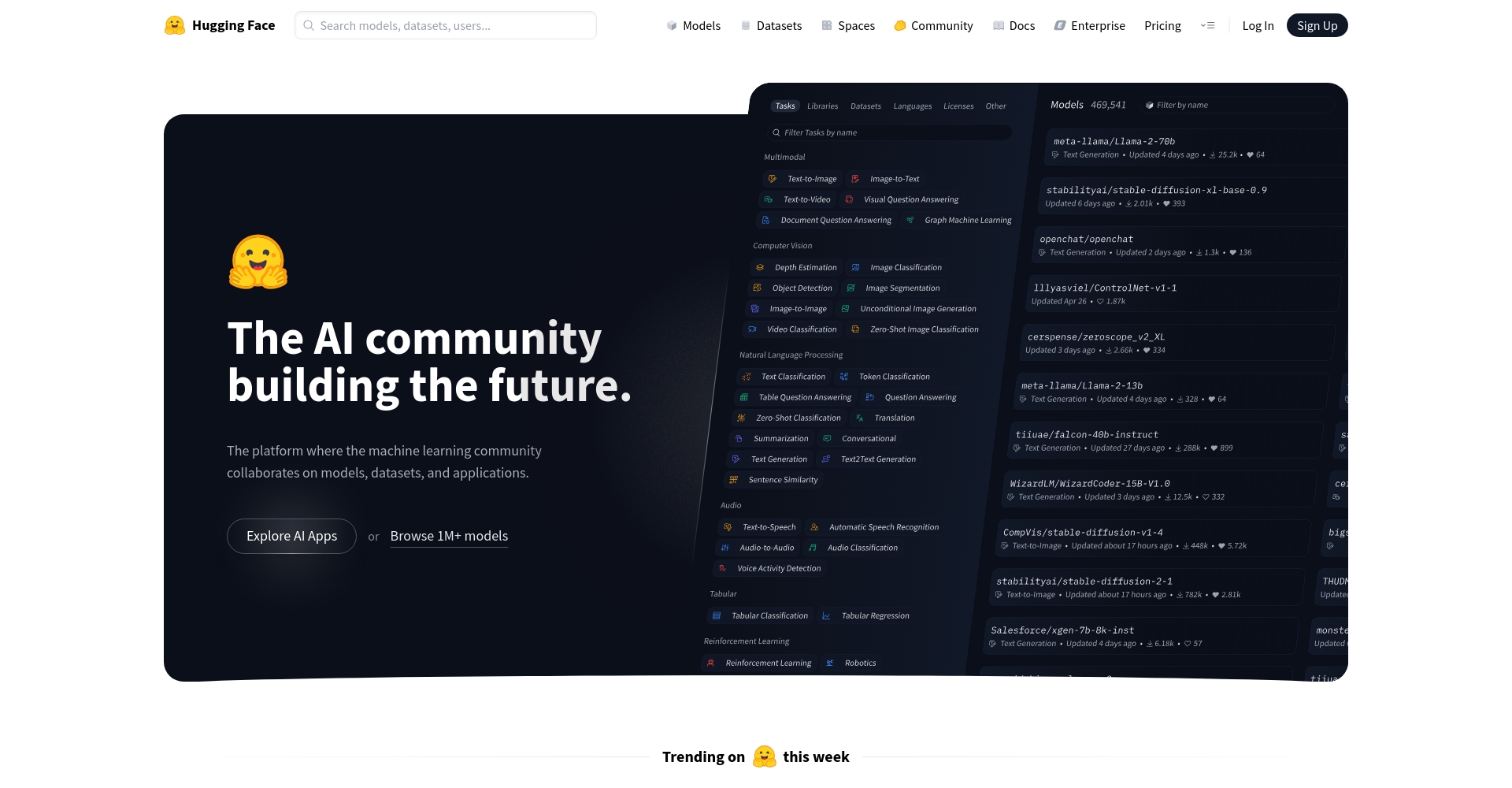 huggingface官網界面