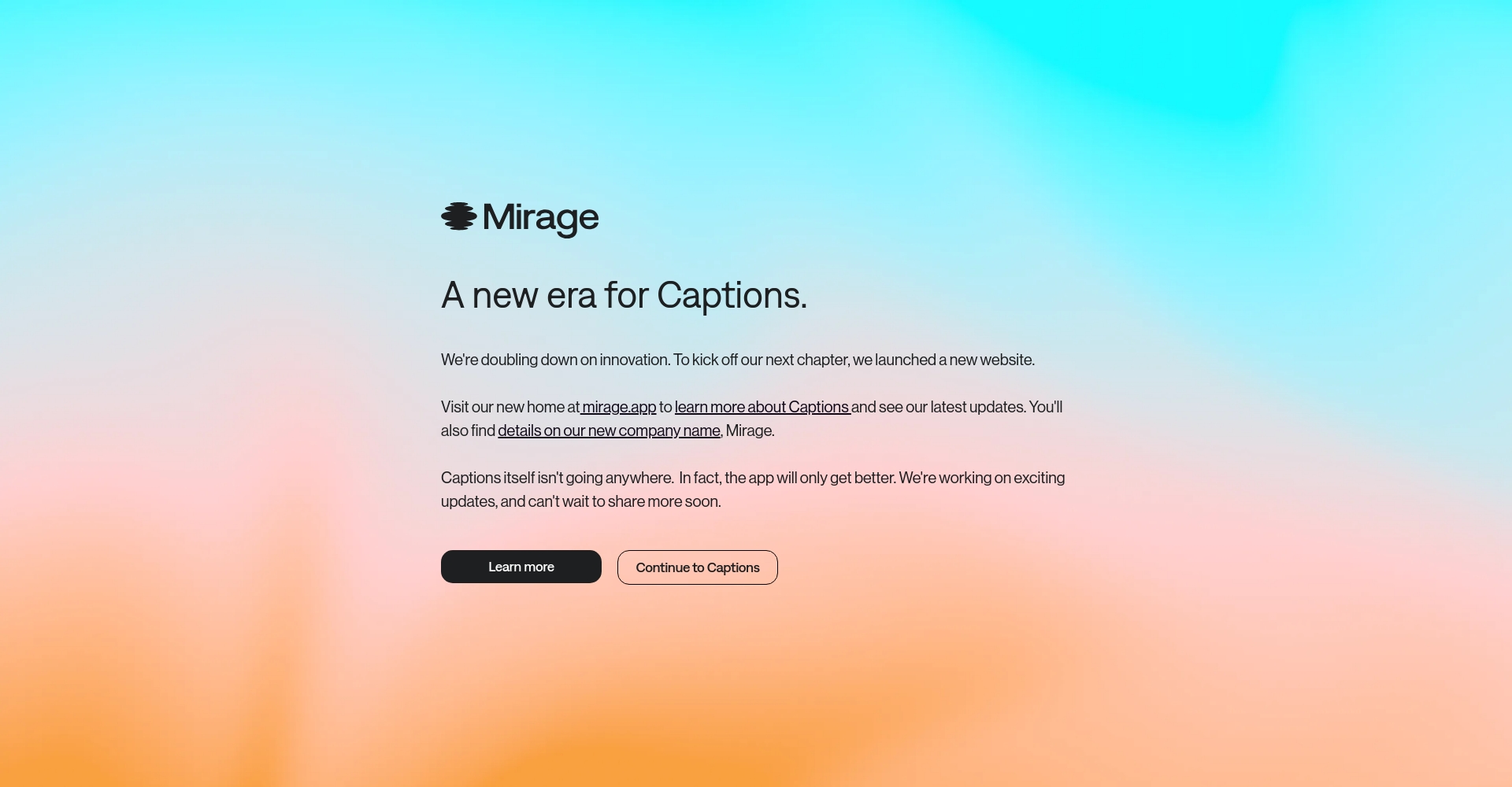 Captions主页截图