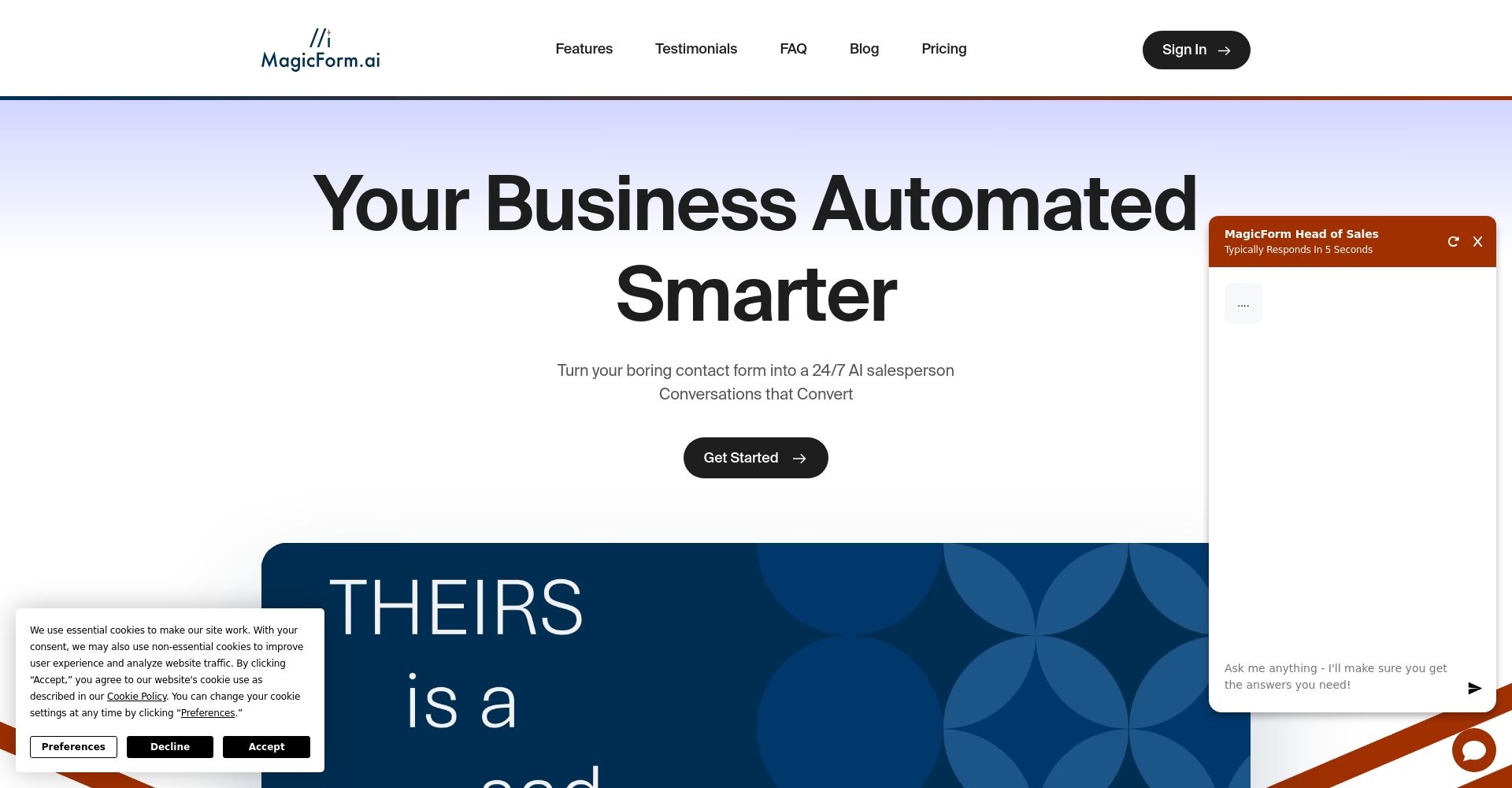 MagicForm AI官網頁面