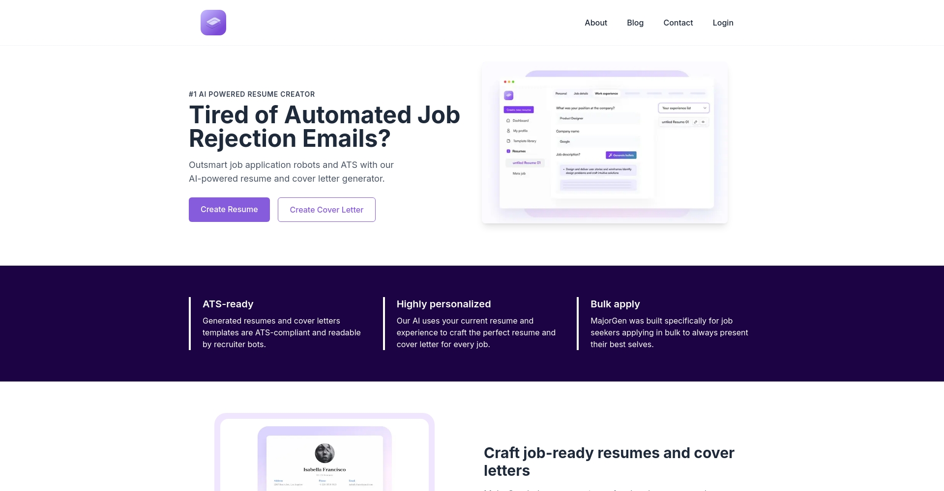 MajorGen官网首页截图