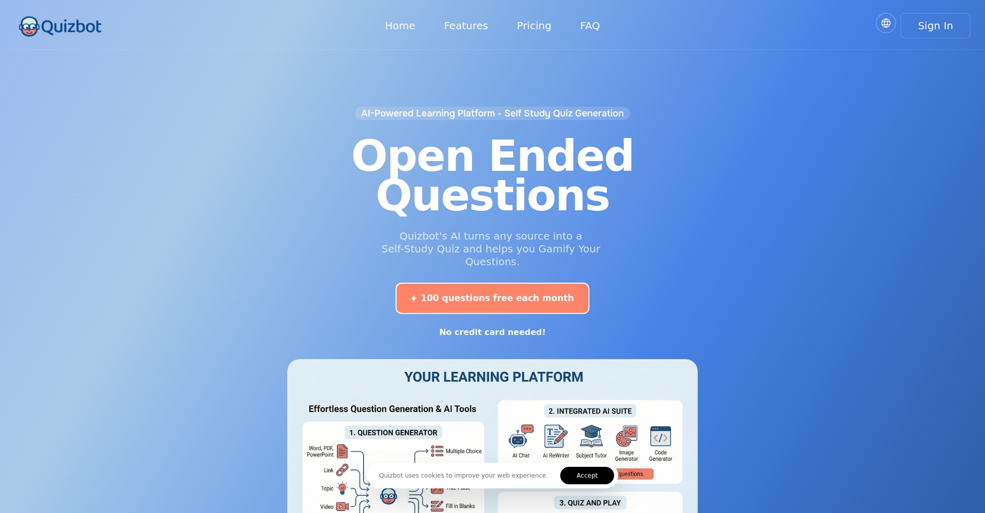 QuizBot.ai官网截图