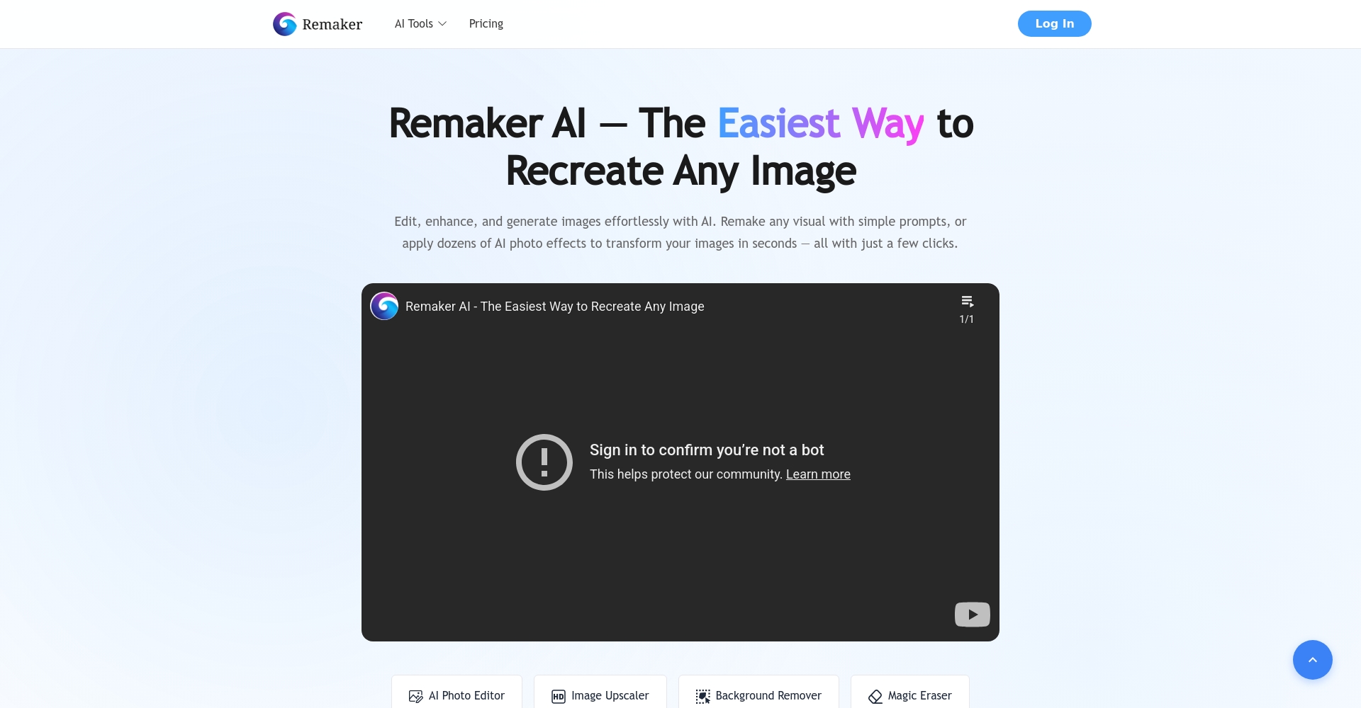 Remaker 视频换脸操作界面