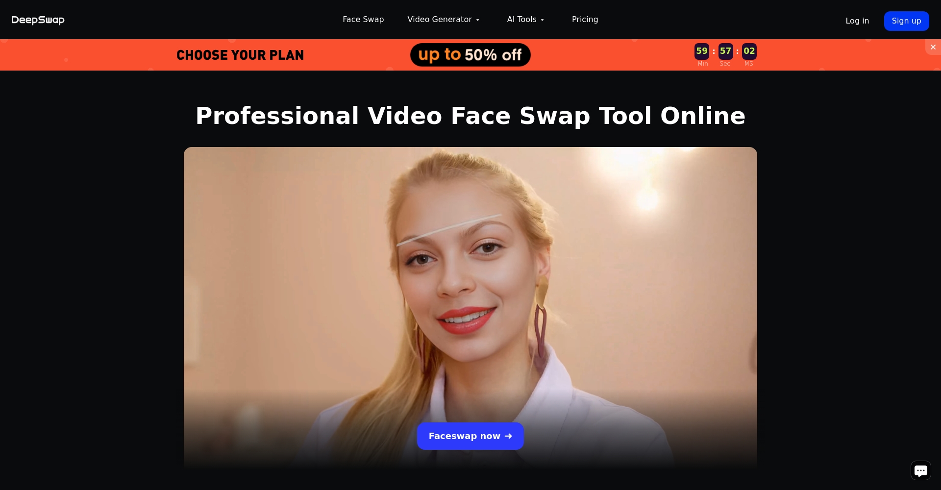 DeepSwap 网站界面