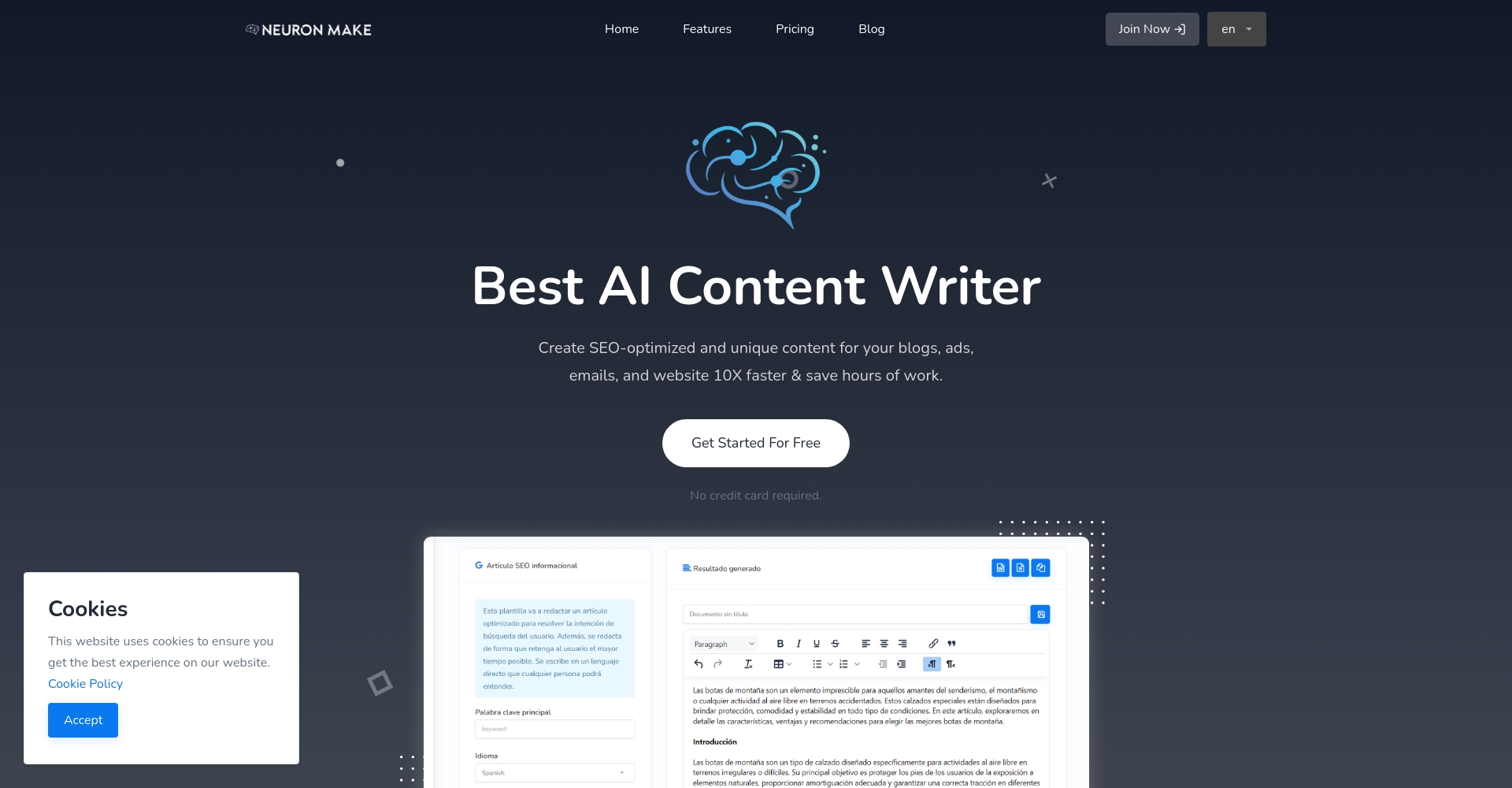Neuron Make官网首页截图