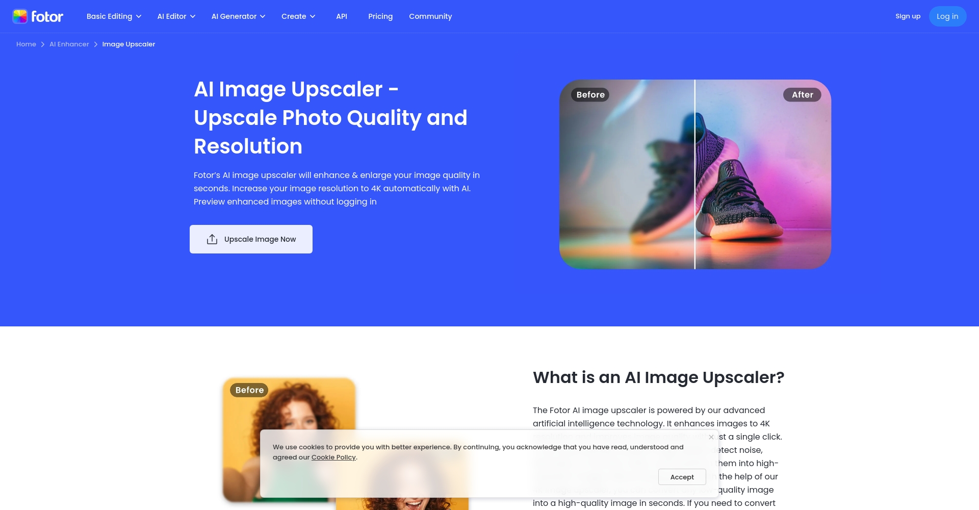 Fotor AI图片放大器界面