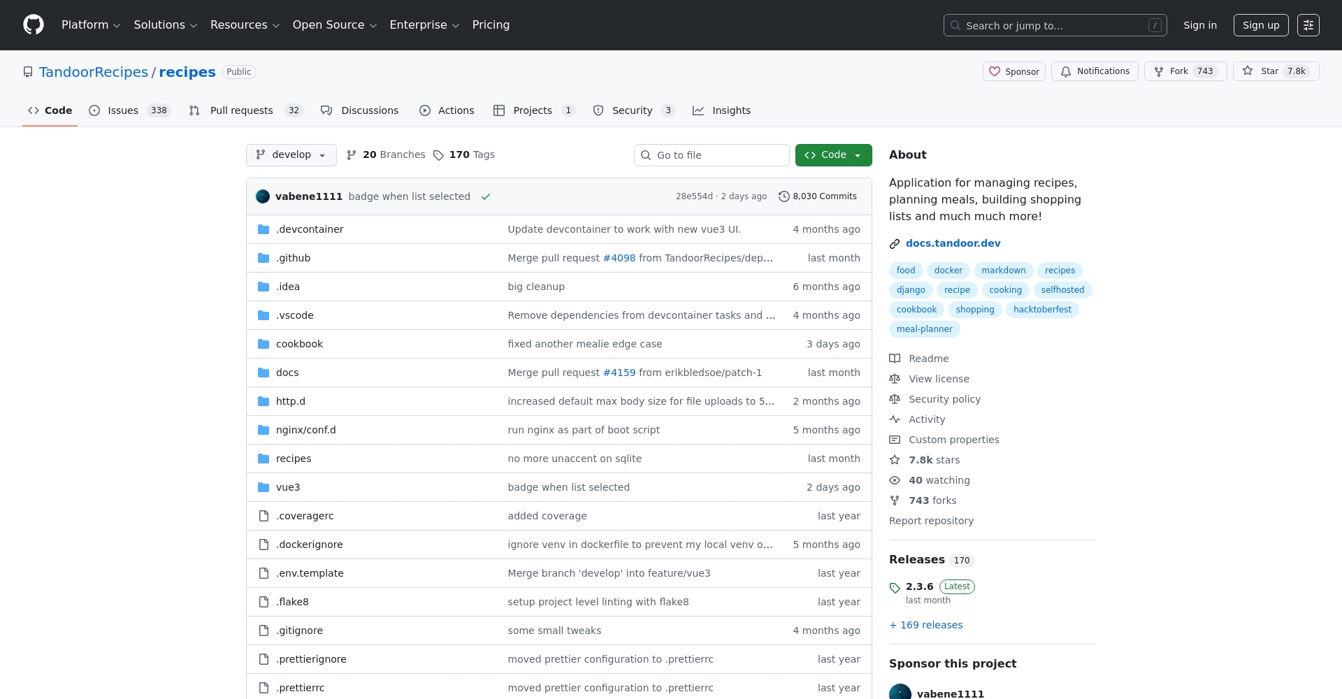 Tandoor Recipes开源项目截图