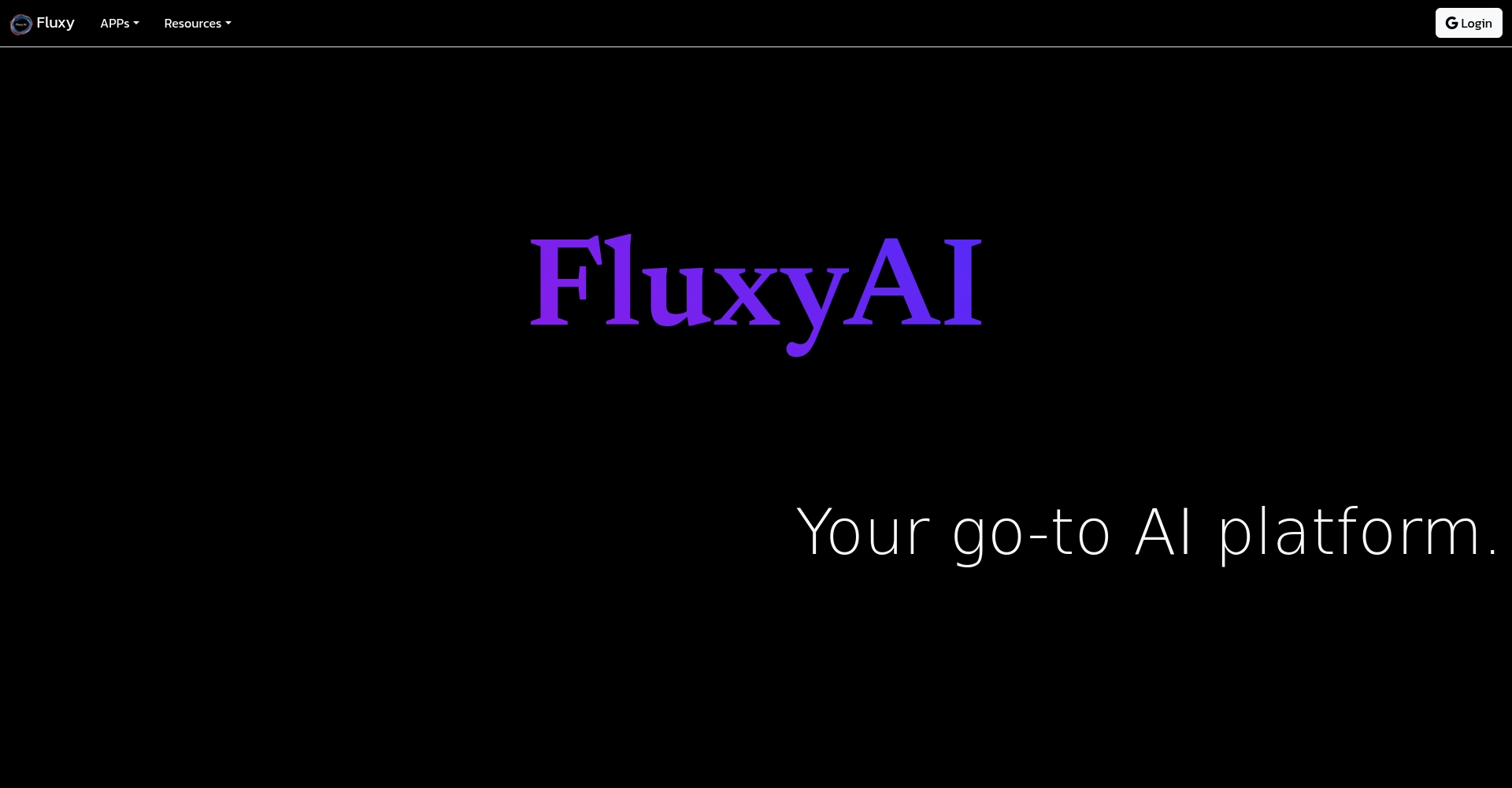 FLUXY AI官网首页截图
