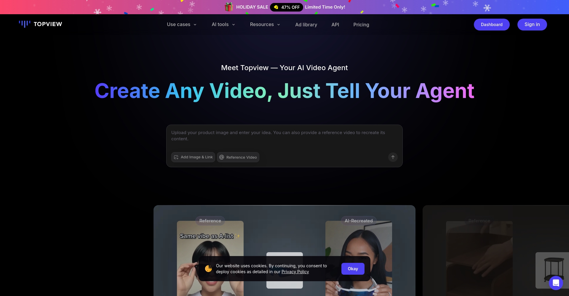 Topview AI产品官网界面