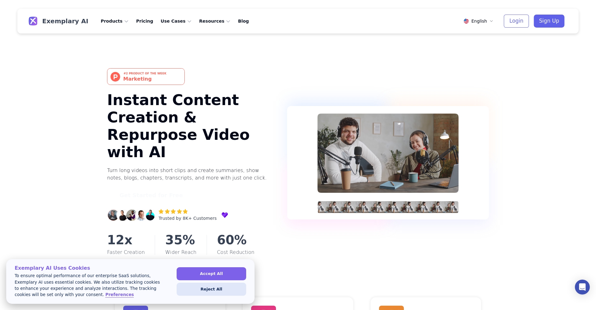 Exemplary AI官网首页截图