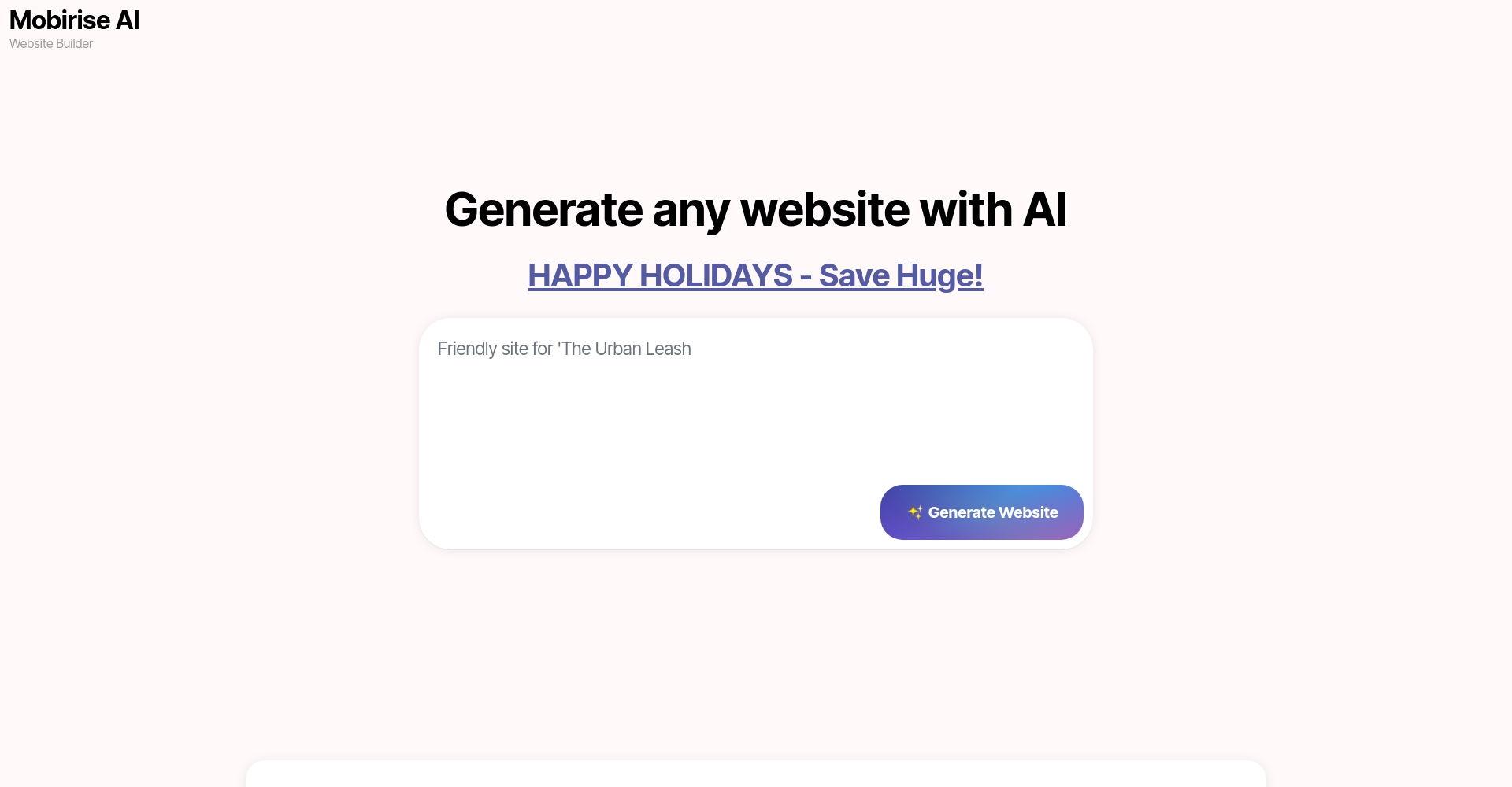 mobirise ai官网截图