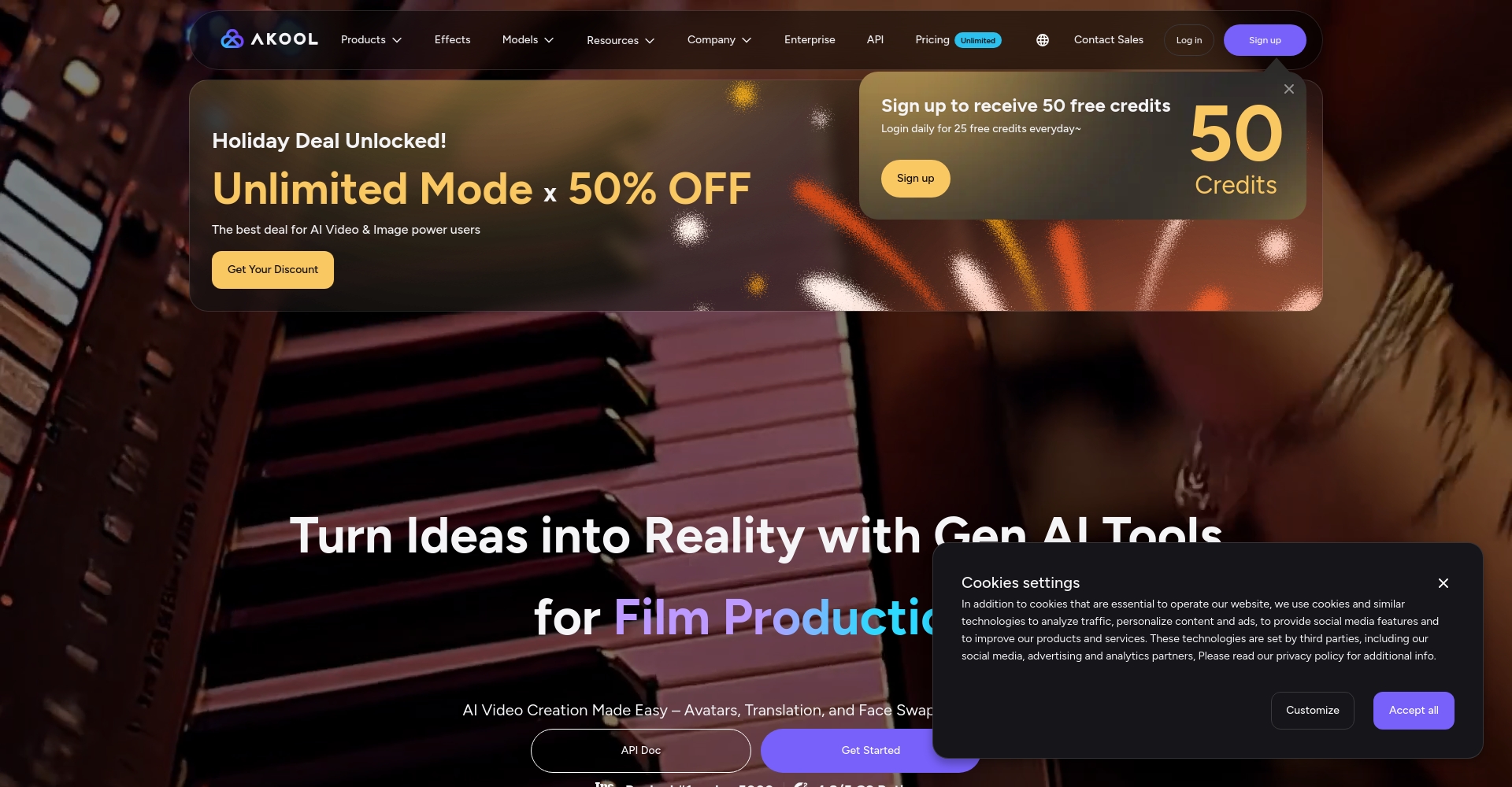 Akool虚拟头像直播界面