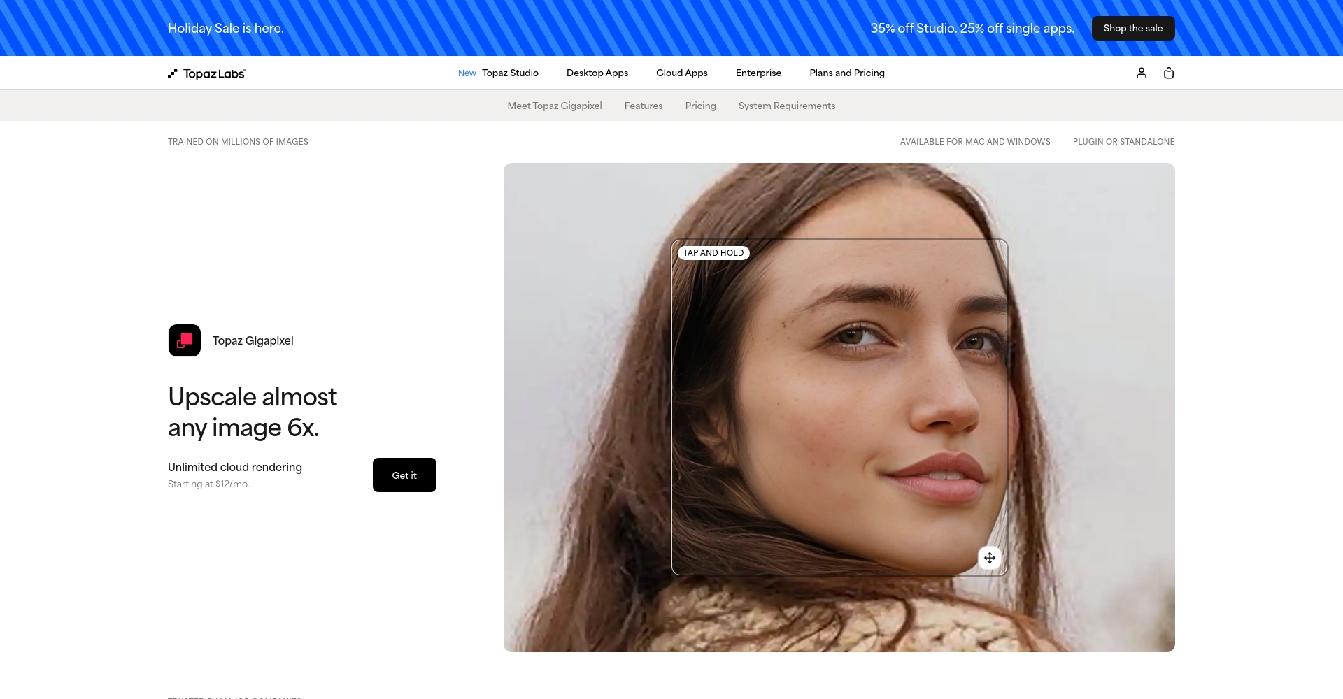Topaz AI放大工具界面