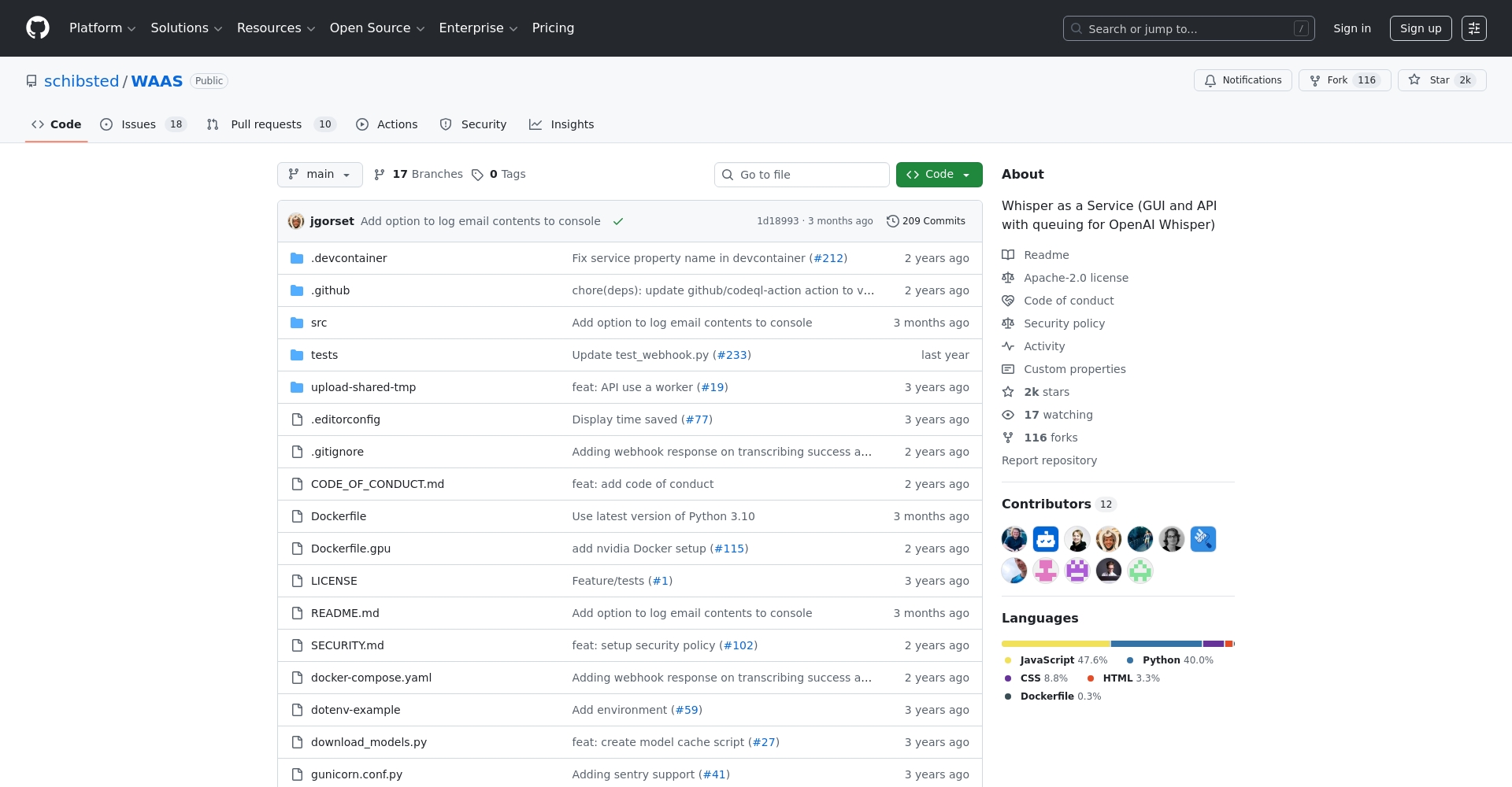 WAAS官方界面截图