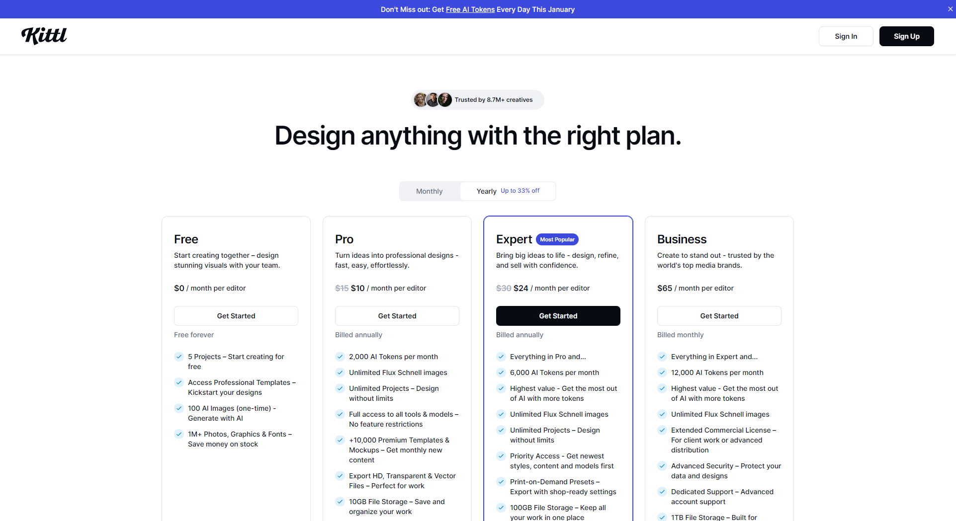 kittl ai价格方案