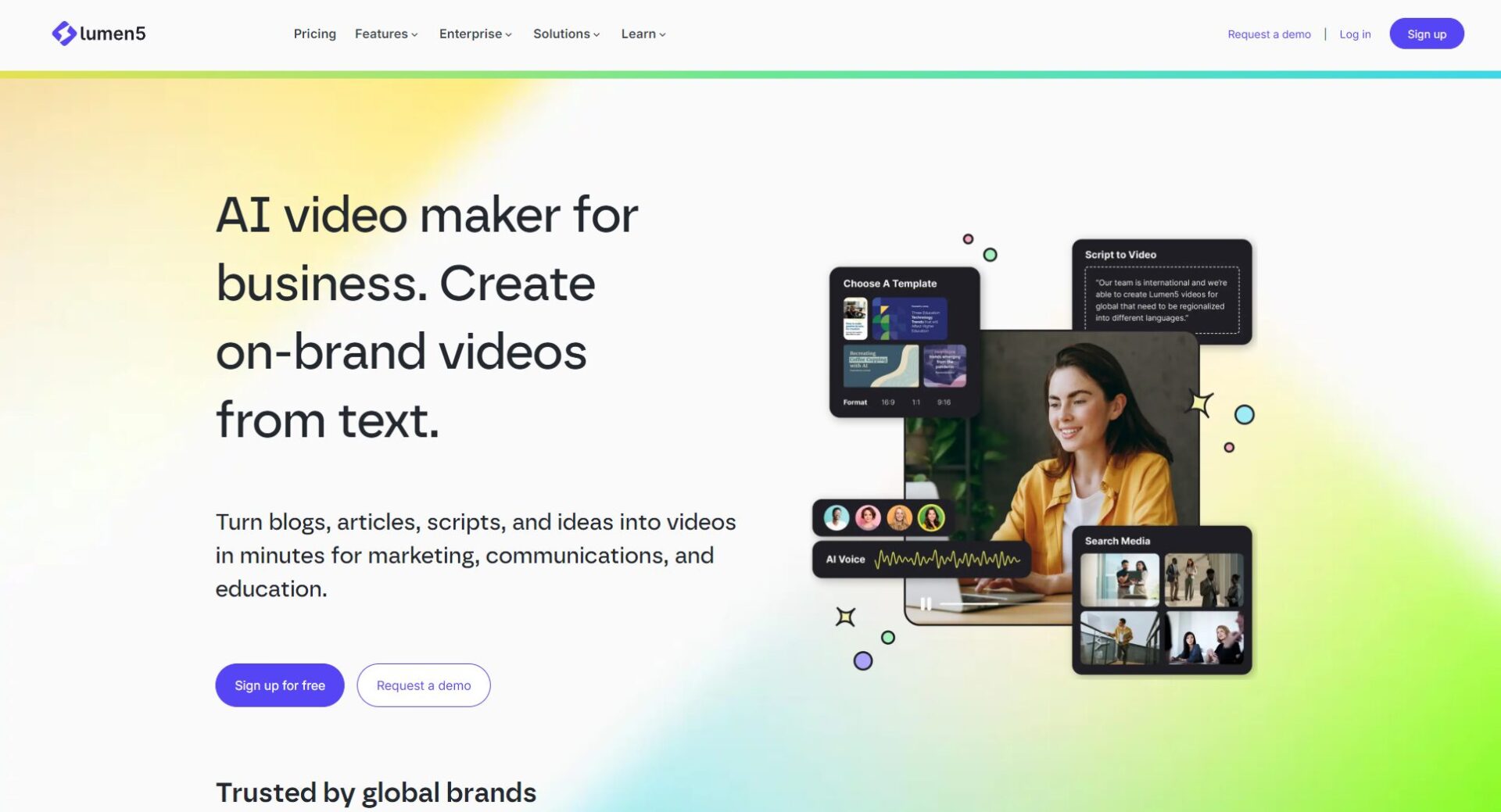 Lumen5官网首页截图