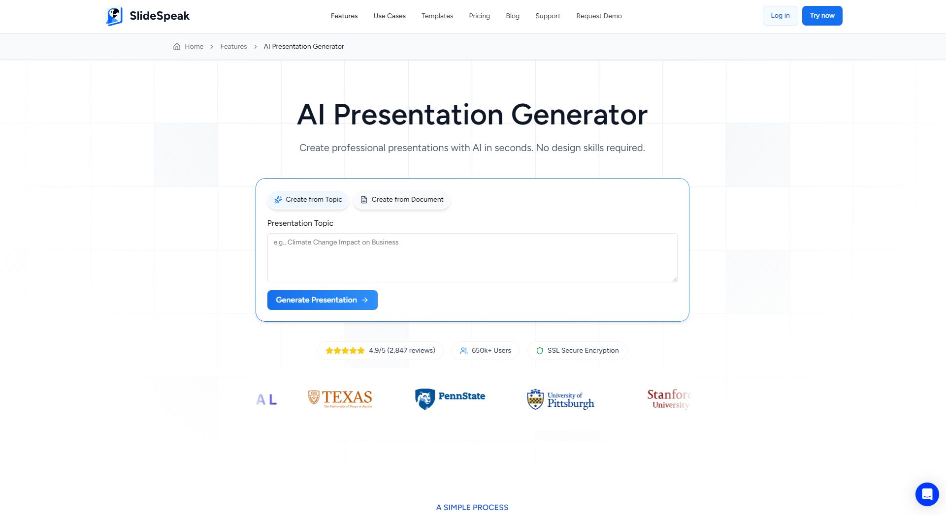 slidespeakAI生成演示文稿