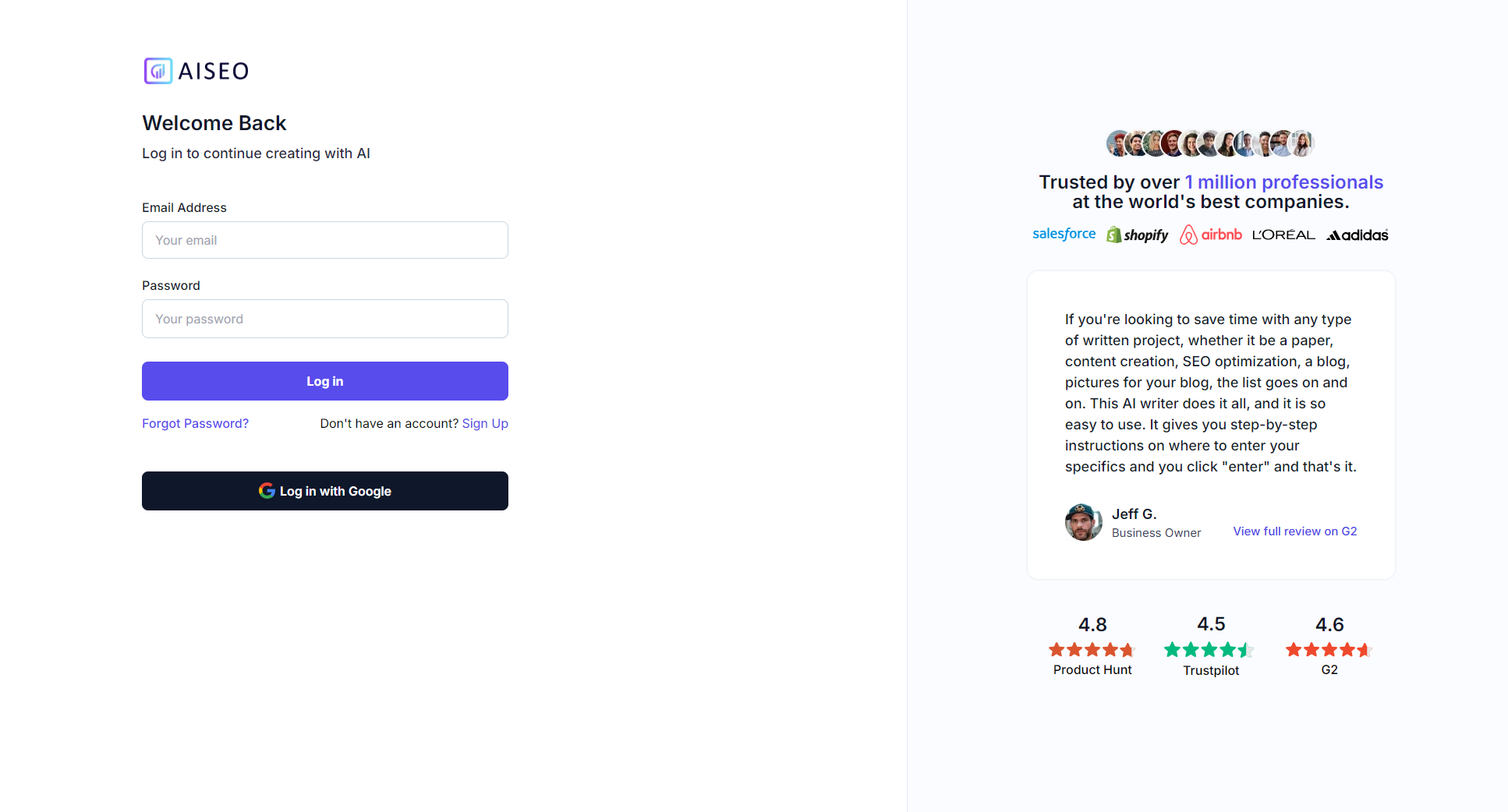 AISEO注册登录页