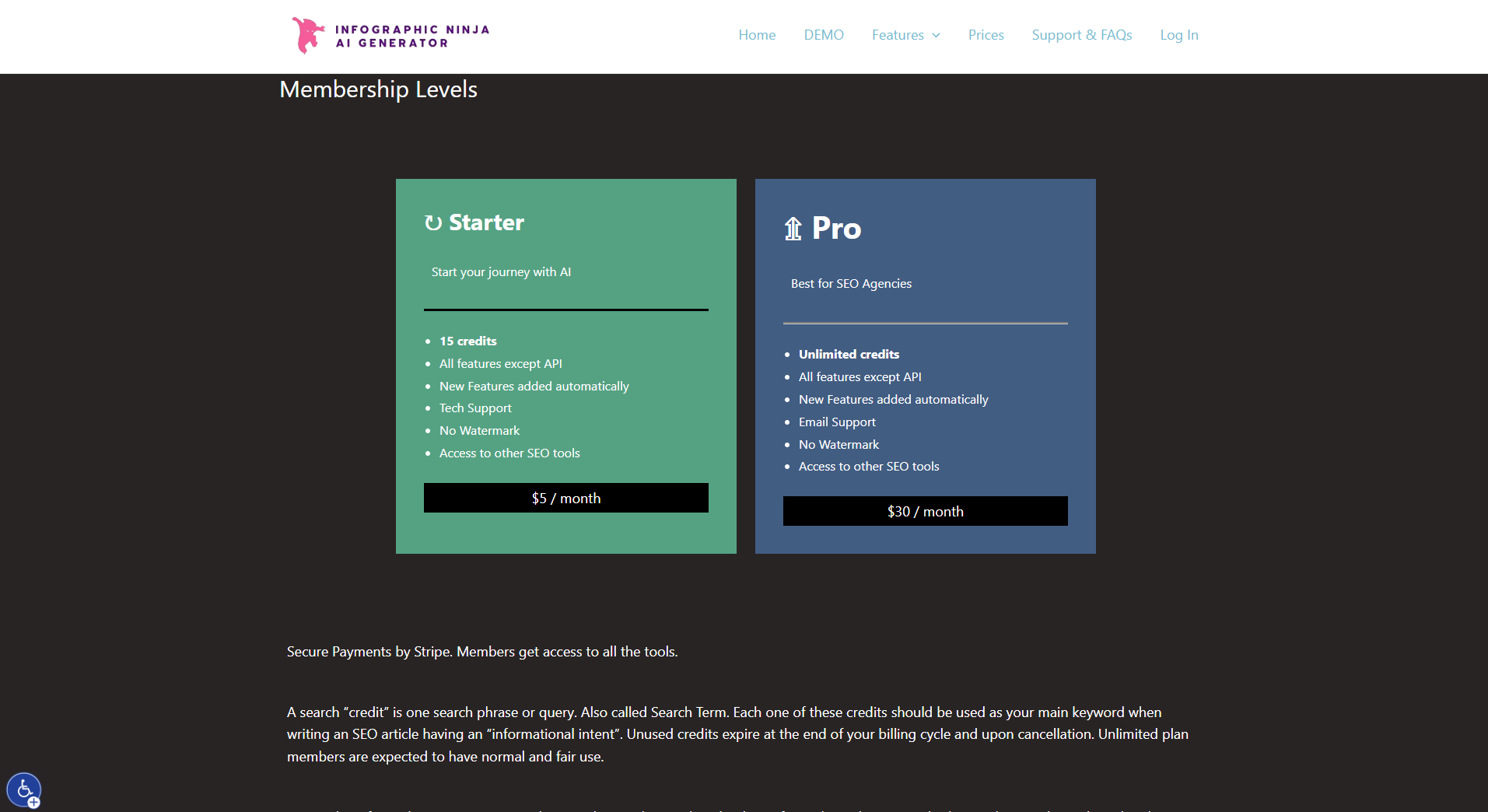 Infographic.Ninja价格方案页