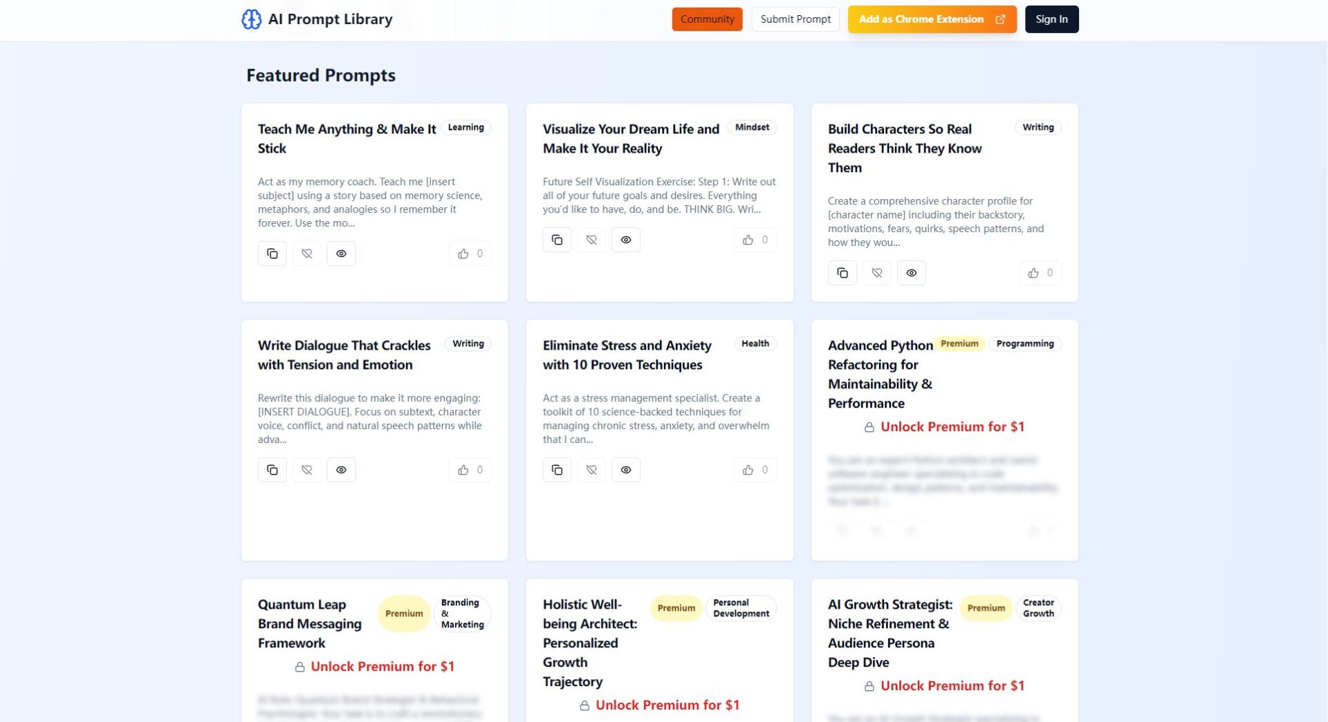 AI Prompt Library Tools提示词分享