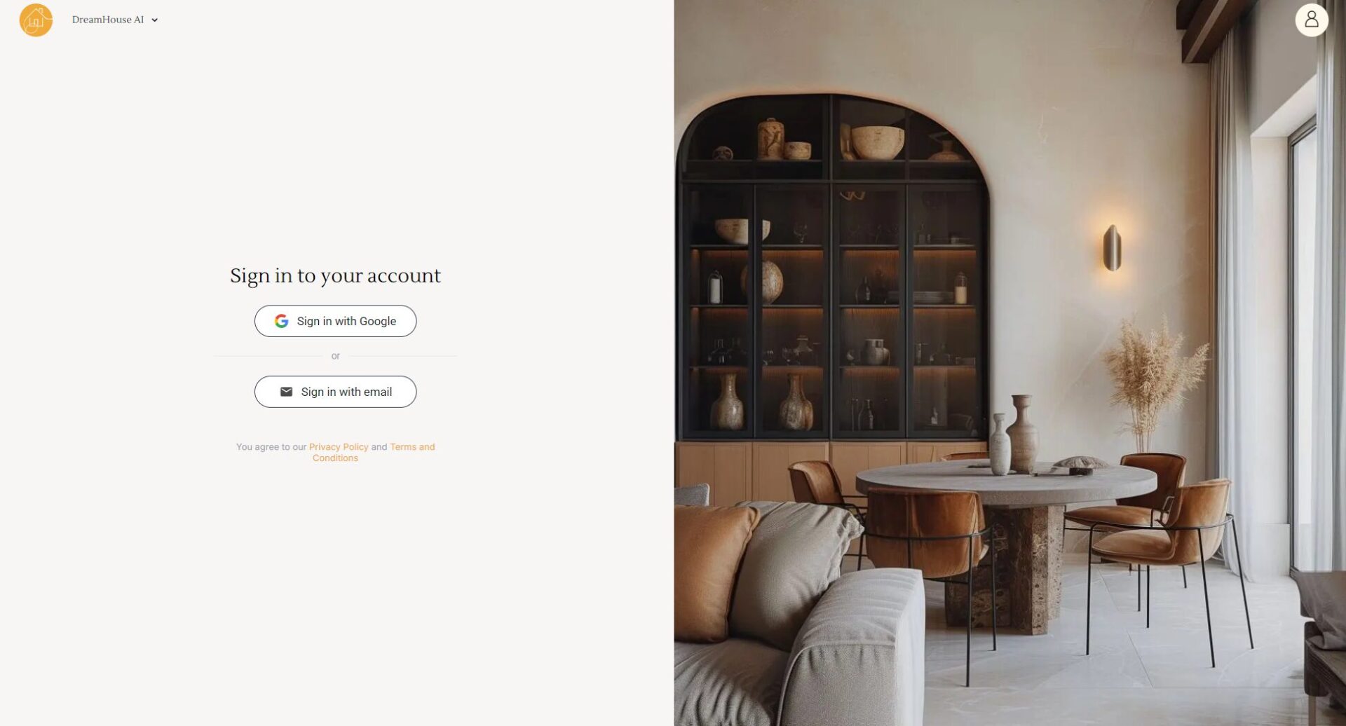 Dreamhouse AI注册登录页