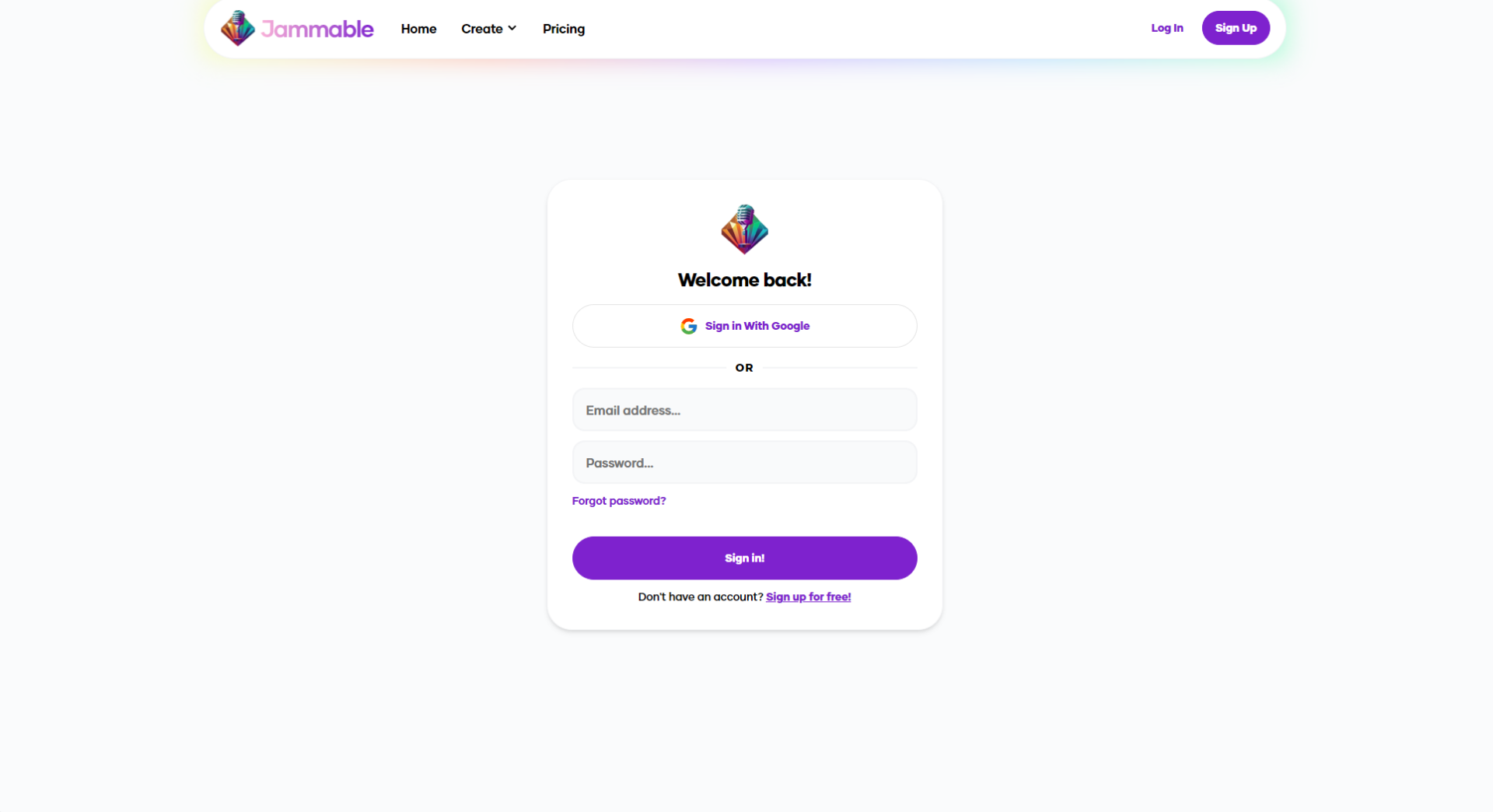 jammable注册登录页