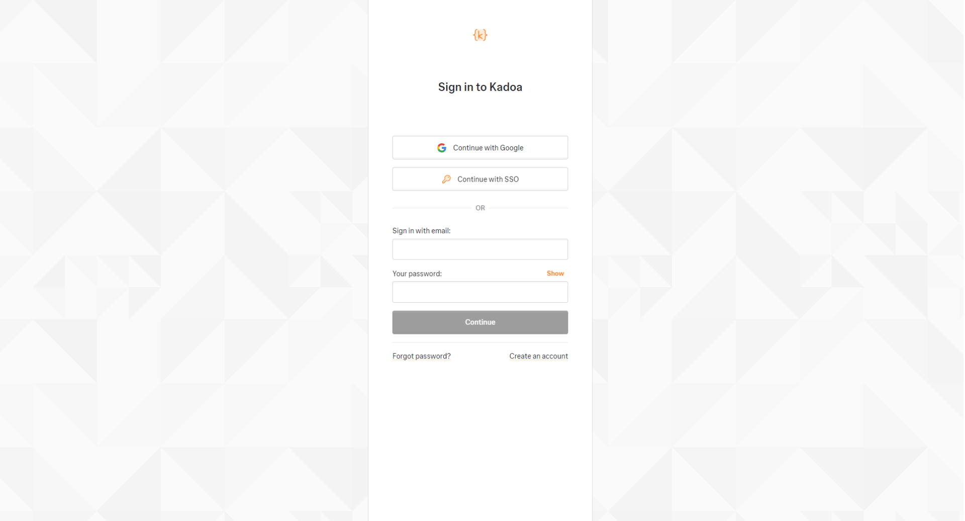 Kadoa注册登录页