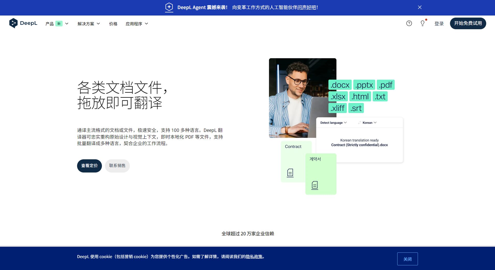DeepL文档翻译页面截图