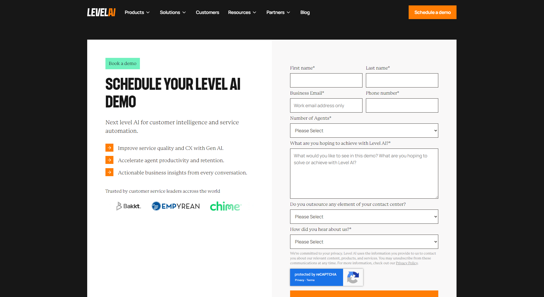 Level AI预约使用页