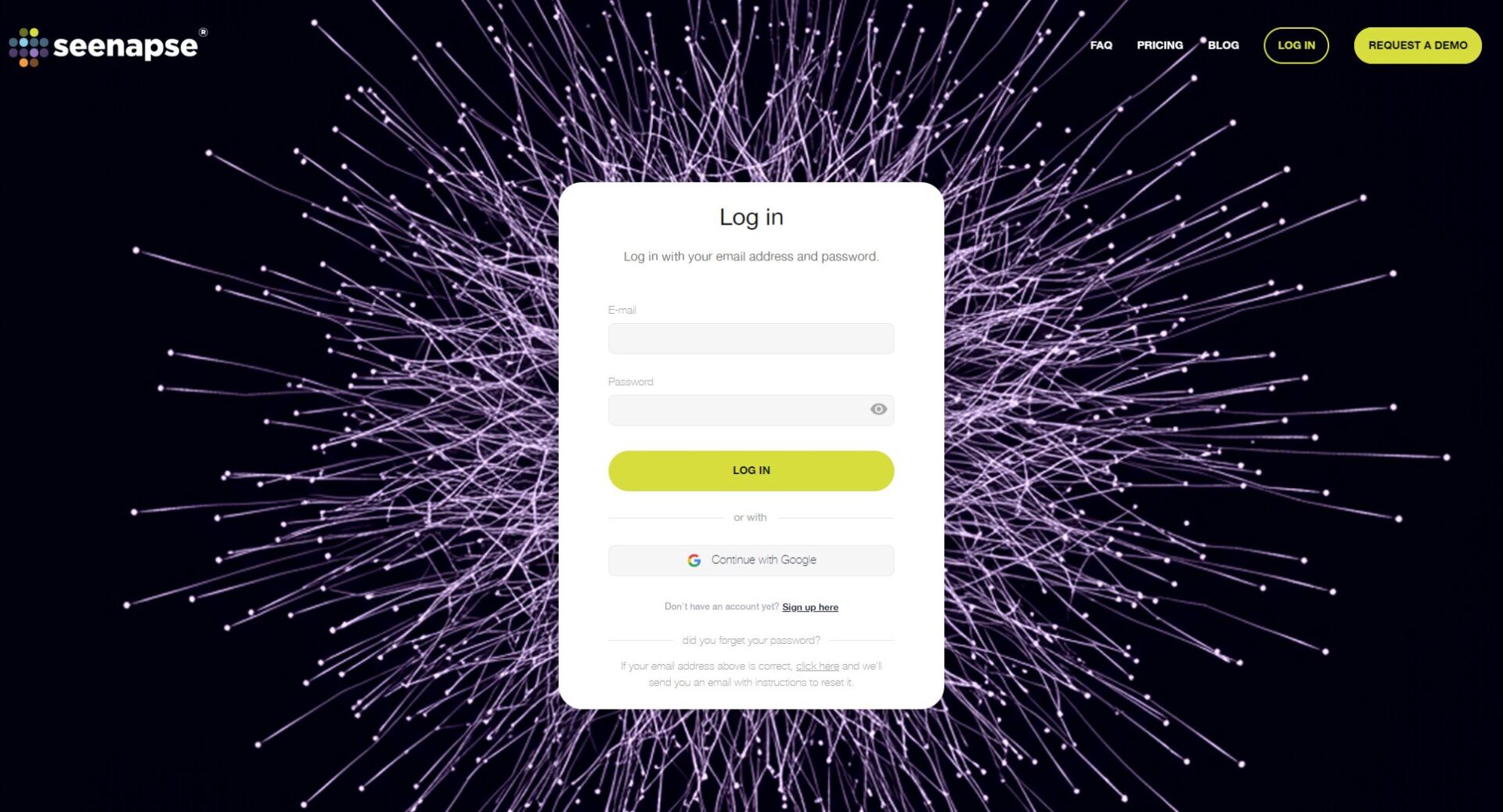 Seenapse注册登录页