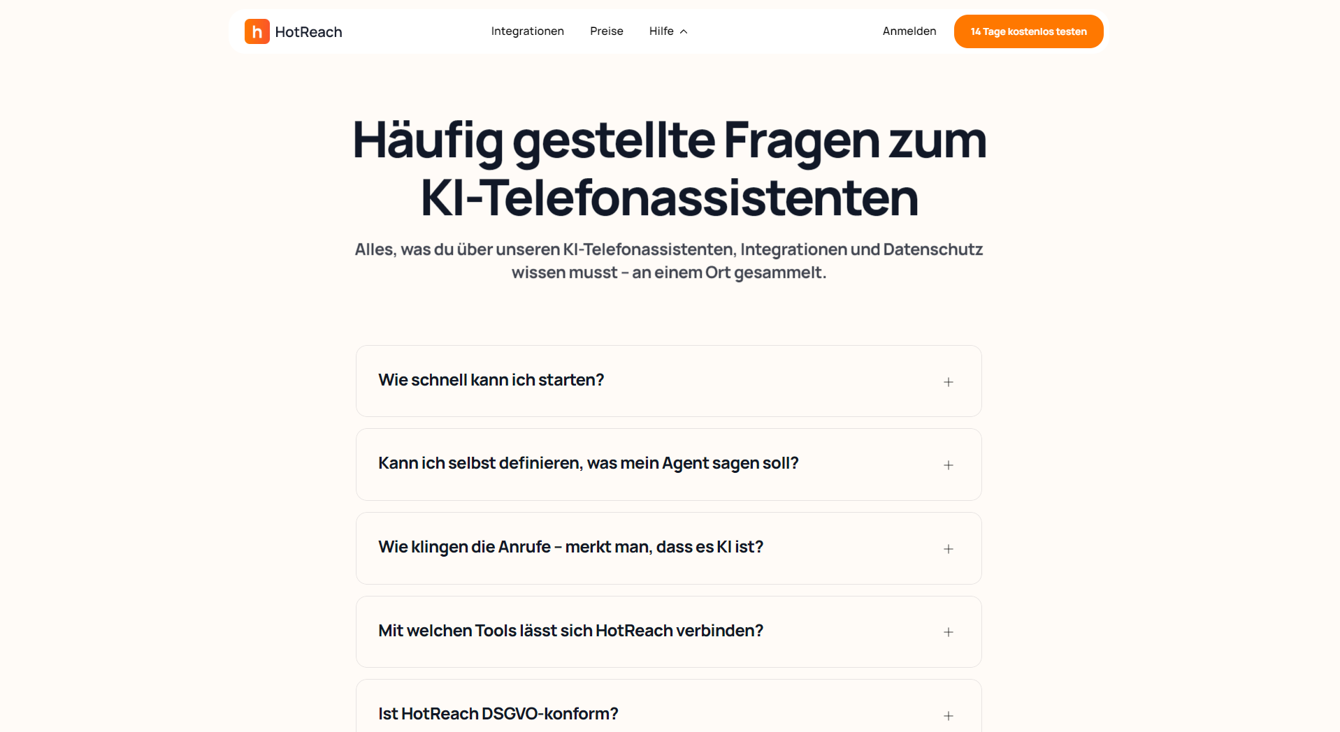 常见问题FAQ页面