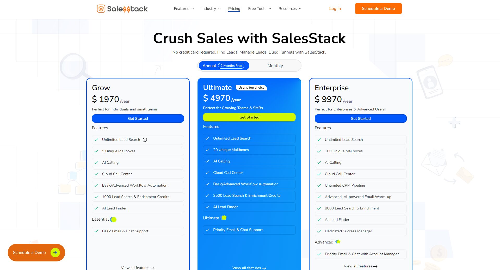 Sales Stack价格方案页