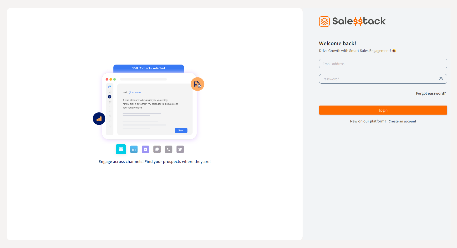 Sales Stack注册登录页