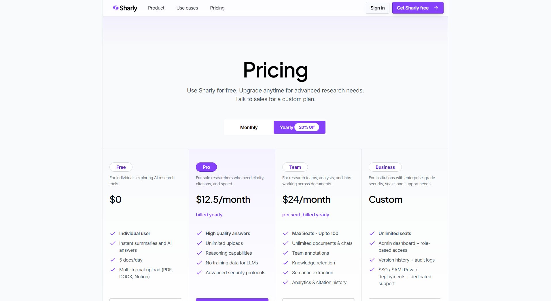 sharly ai价格方案