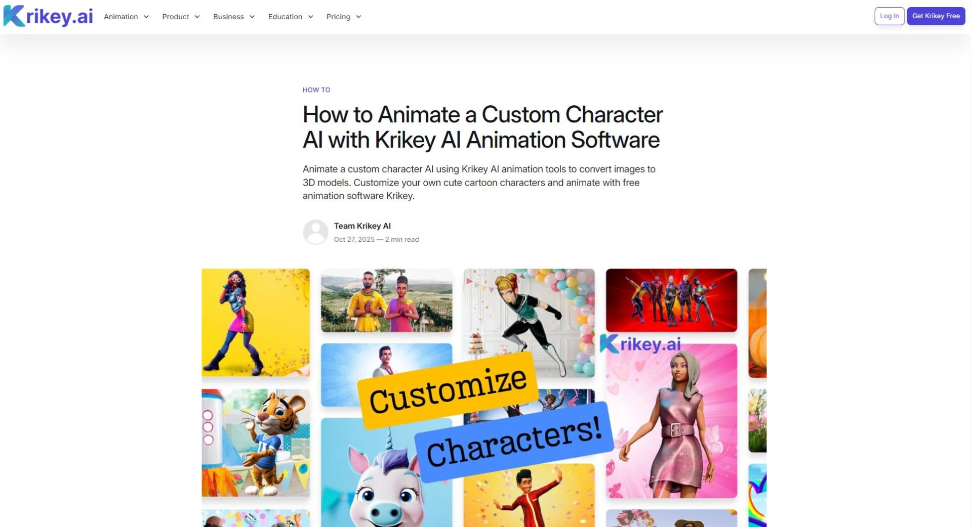 Krikey AI角色自定义