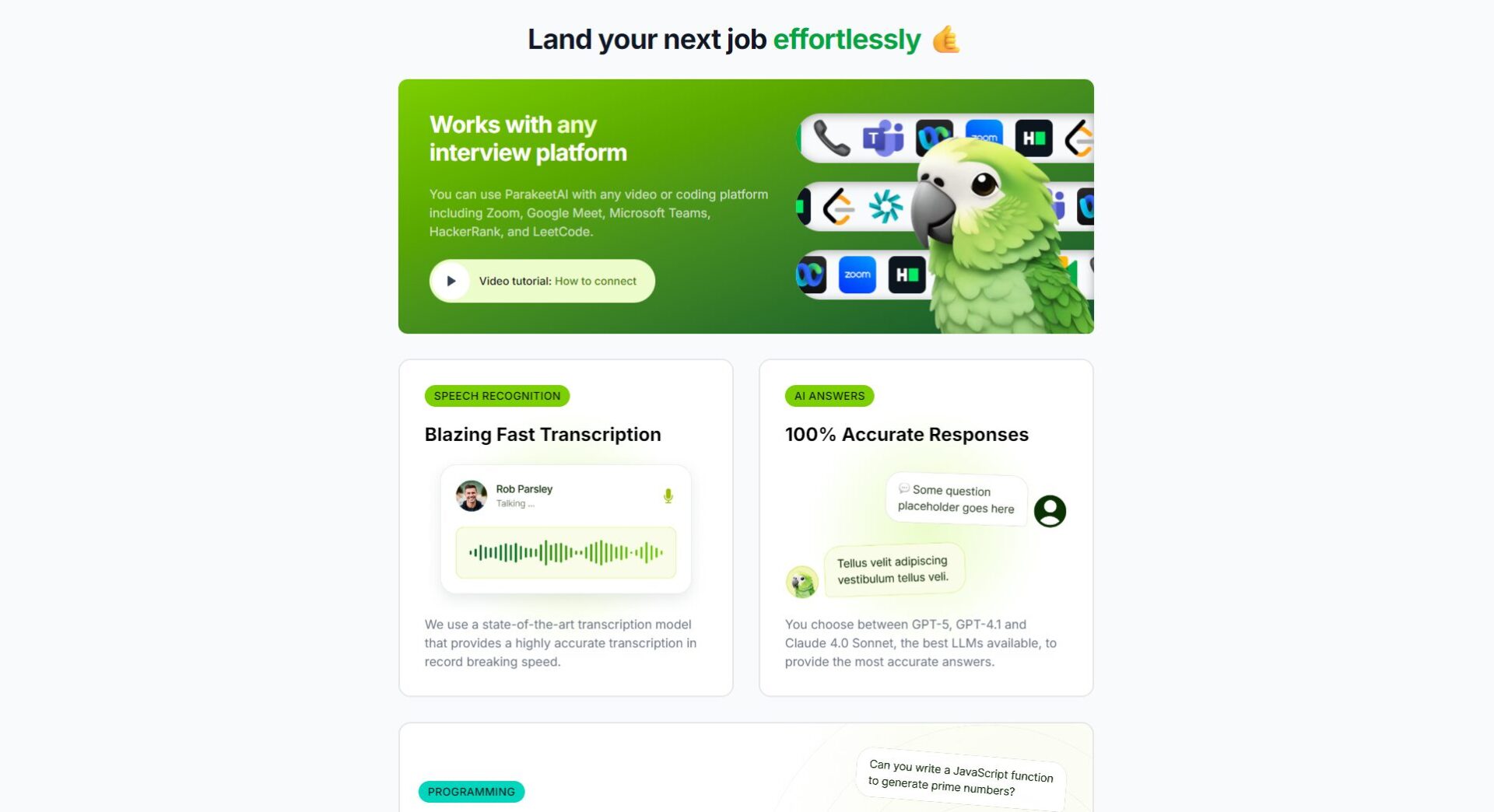 parakeet ai功能介绍