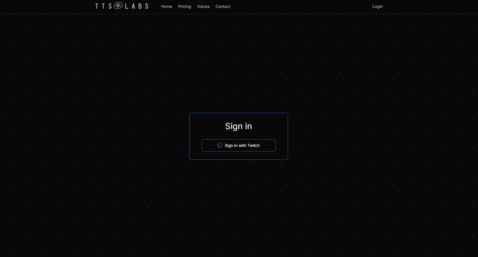 TTSLabs注册登录页