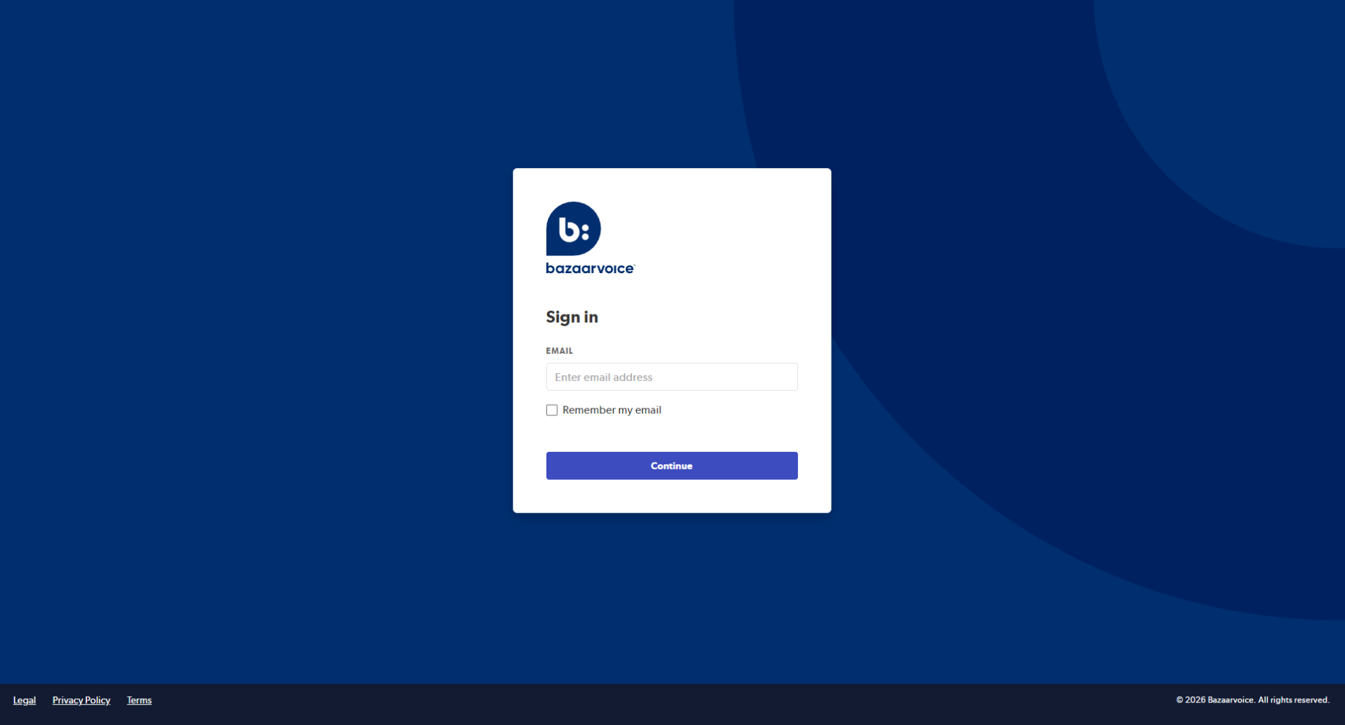 Bazaarvoice注册登录页