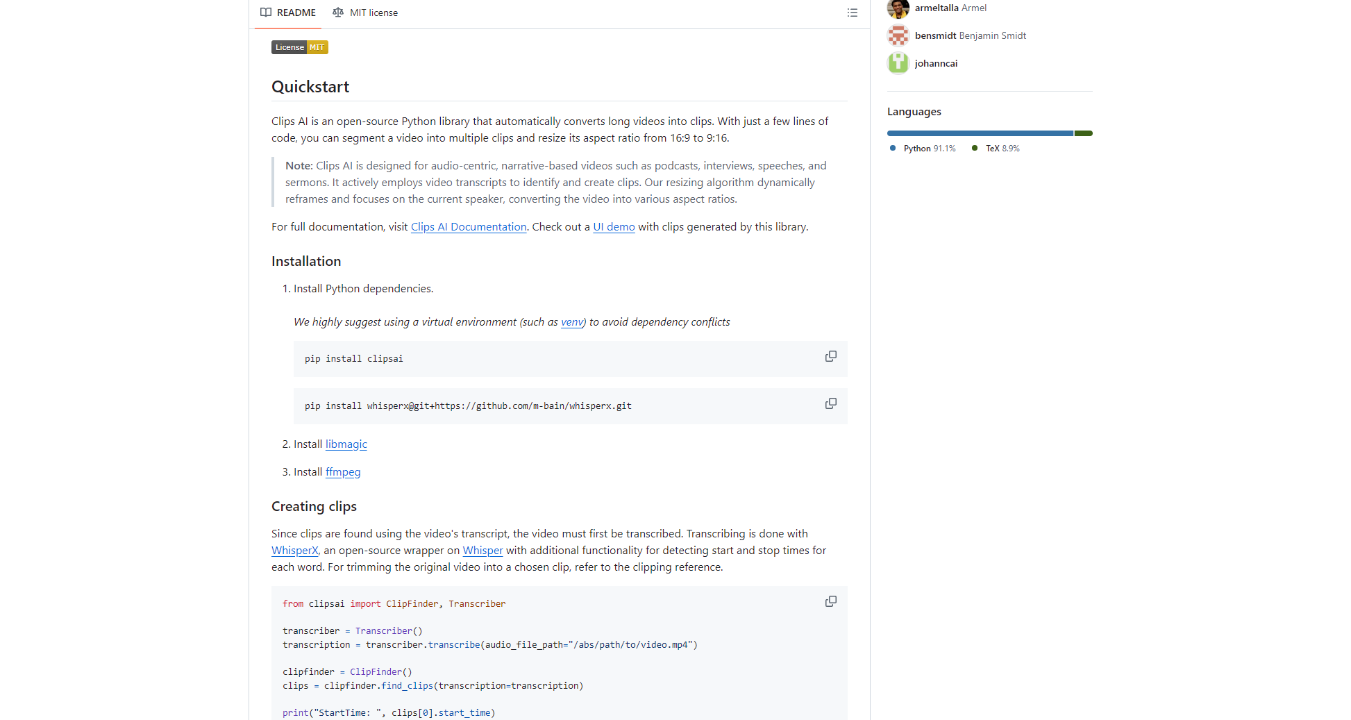 Clips AI安装教程
