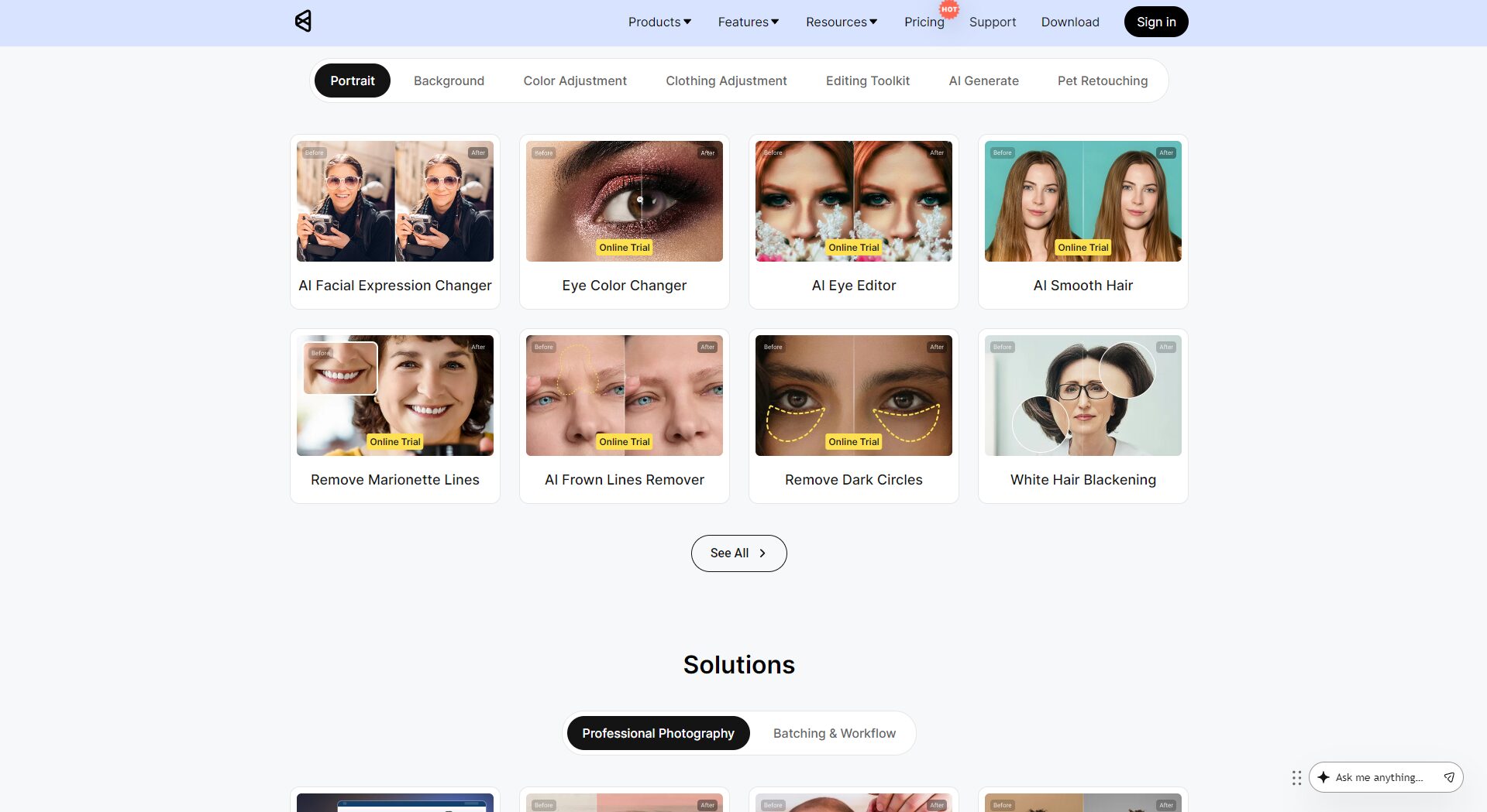 Evoto AI功能工具支持一览