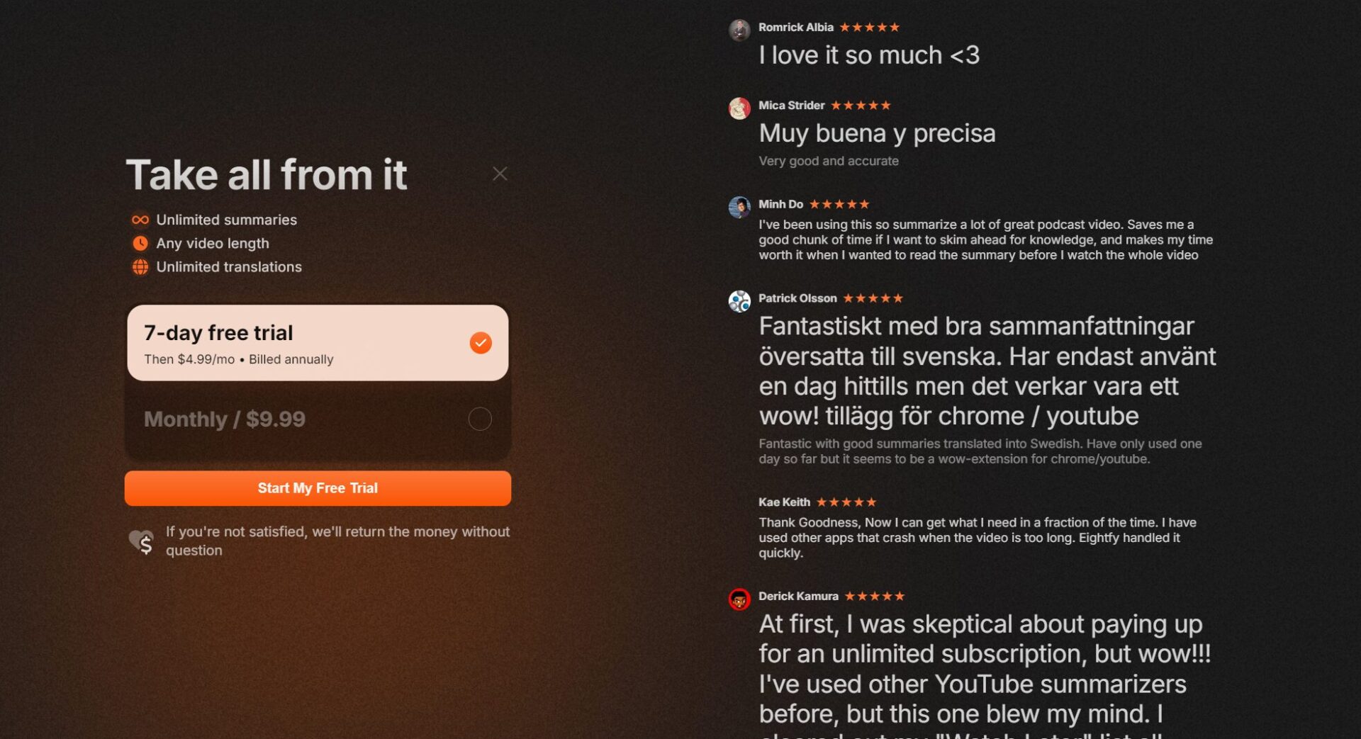 Eightify价格页面截图