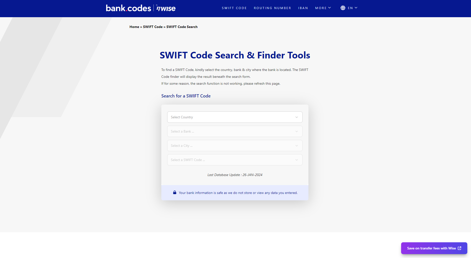 BANK.CODES在线查询