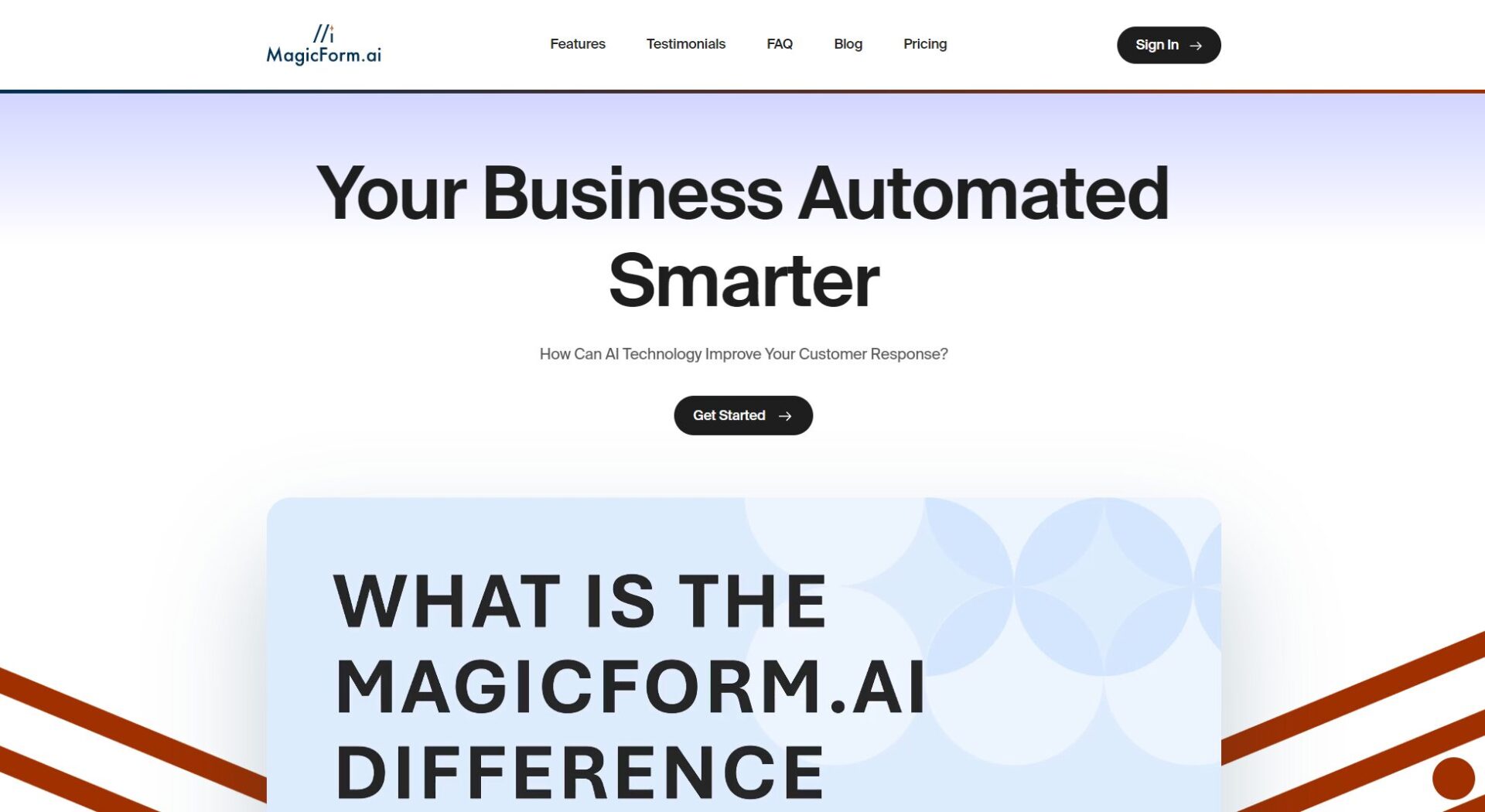 MagicForm AI官网首页界面