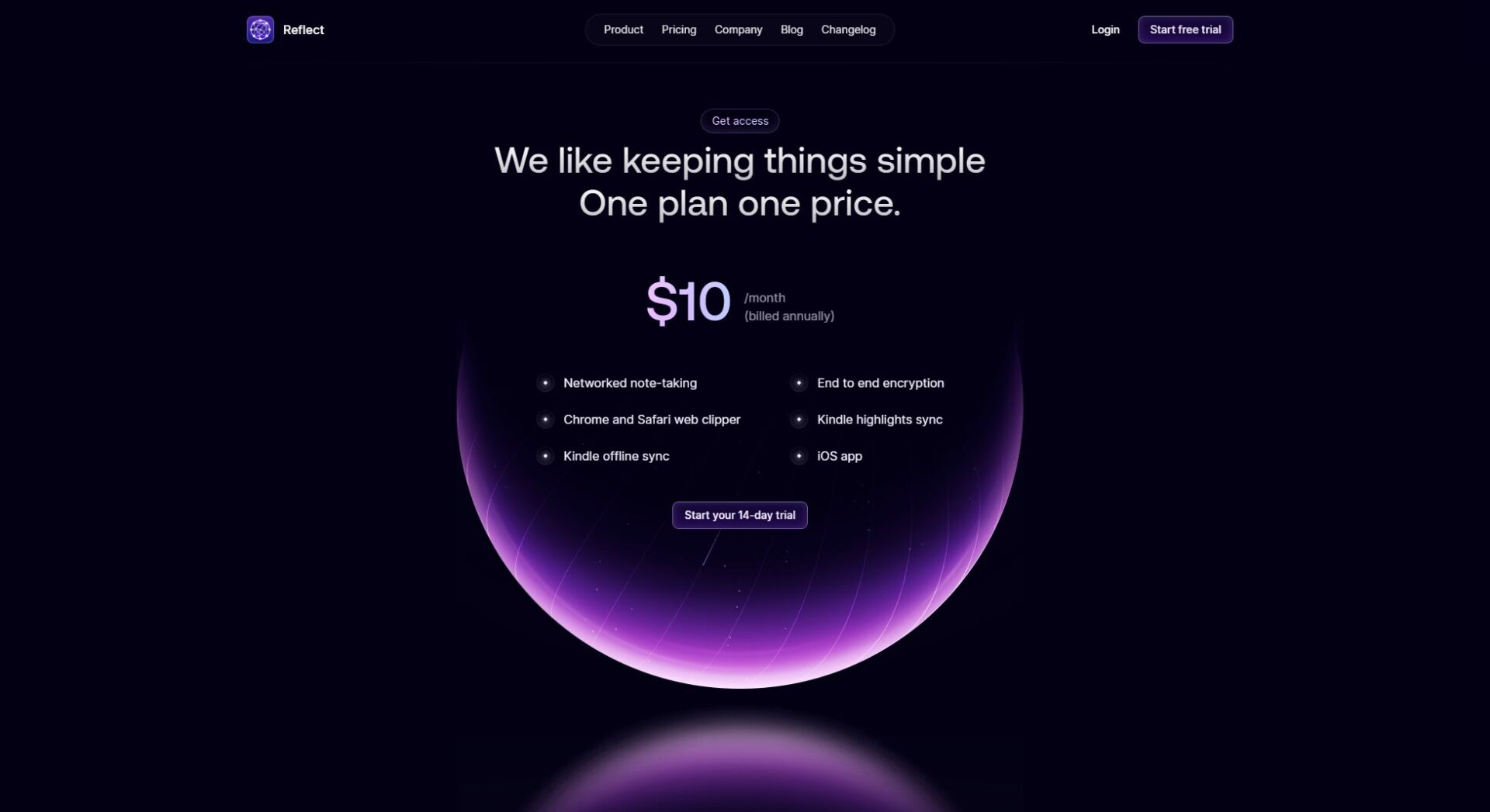 Reflect Notes官方定价页